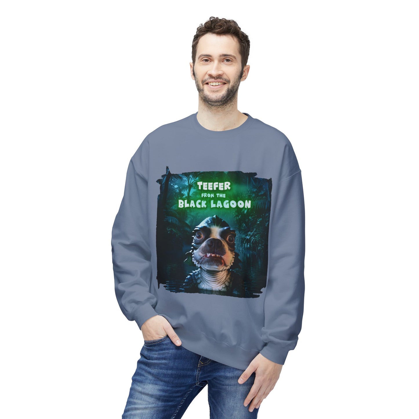 Teefer from the Black Lagoon Crewneck Sweatshirt: Lagoon Depths Comfort