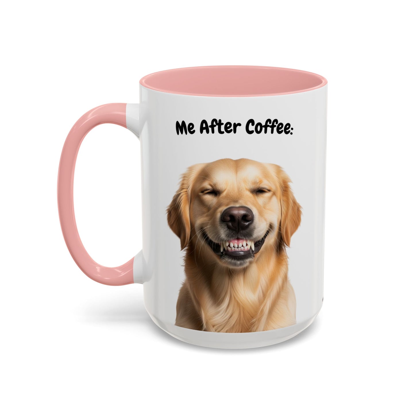 Funny Golden Retriever Coffee Mug – Me Before Coffee / Me After Coffee – Cute Golden Teeth Design – Teefers Original