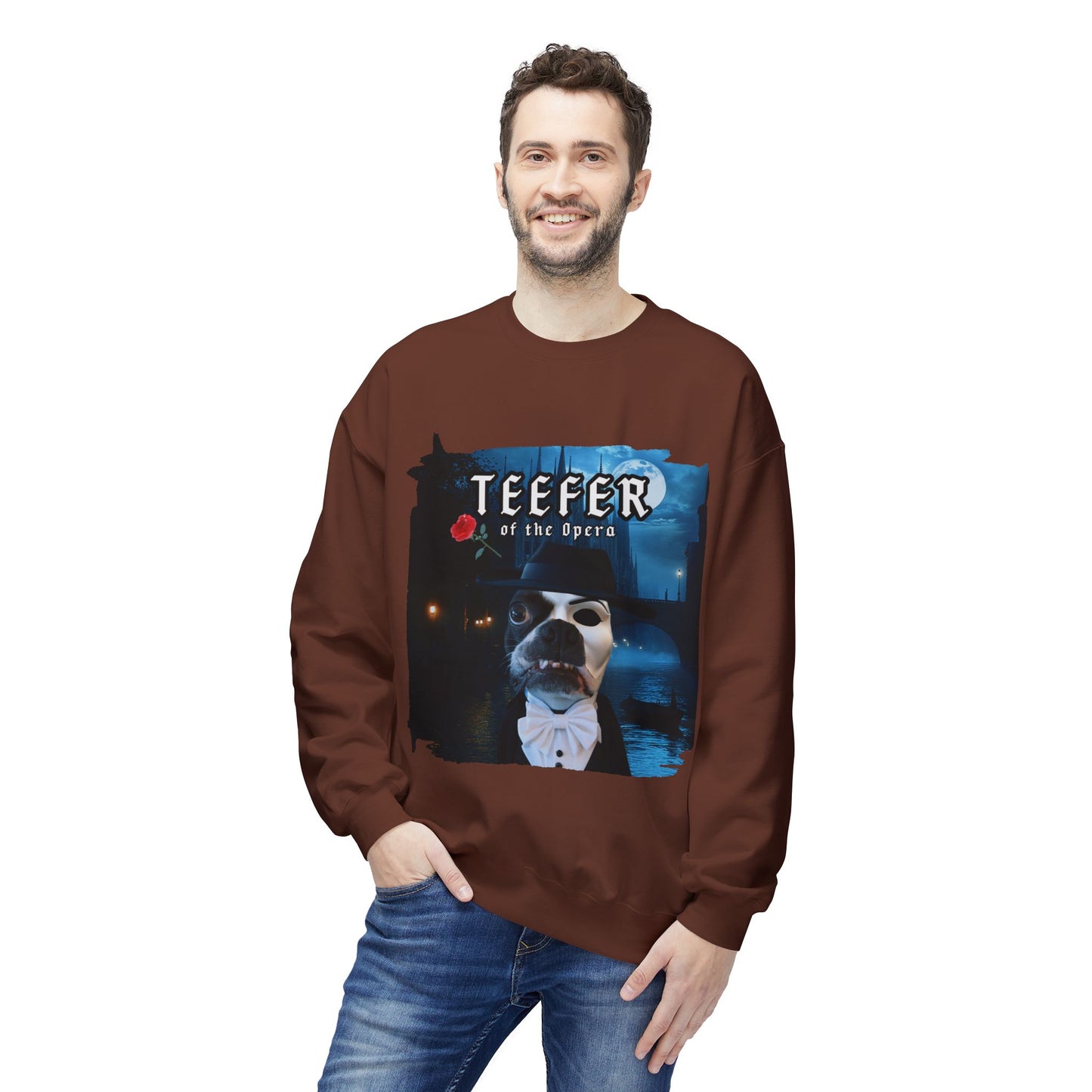 Teefer of the Opera Crewneck Sweatshirt: Theatrical Comfort