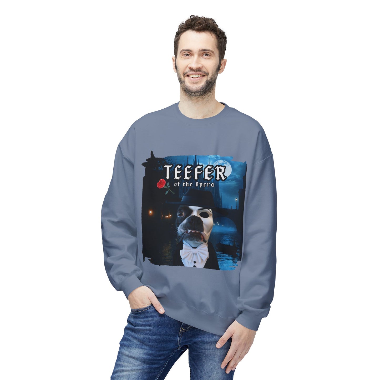 Teefer of the Opera Crewneck Sweatshirt: Theatrical Comfort