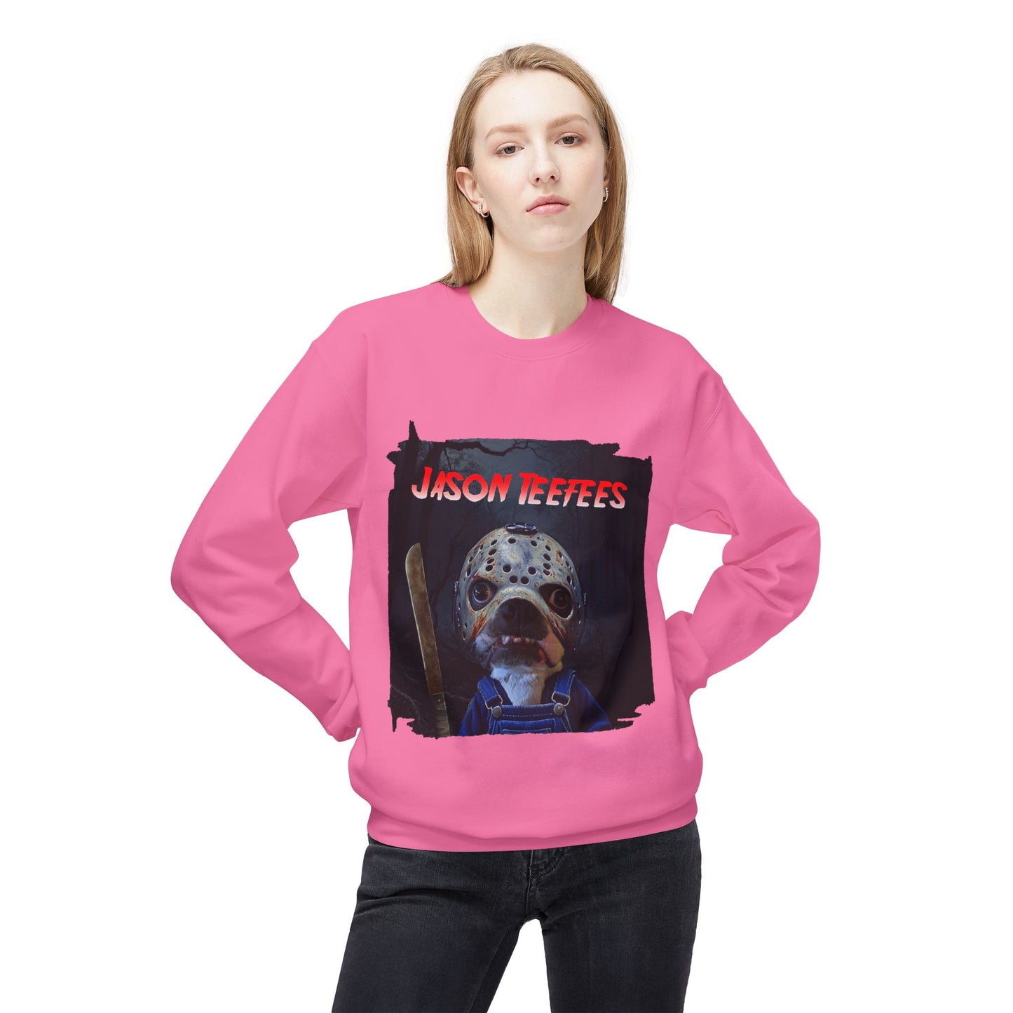Jason Teefees Crewneck Sweatshirt: Campsite Horror Comfort