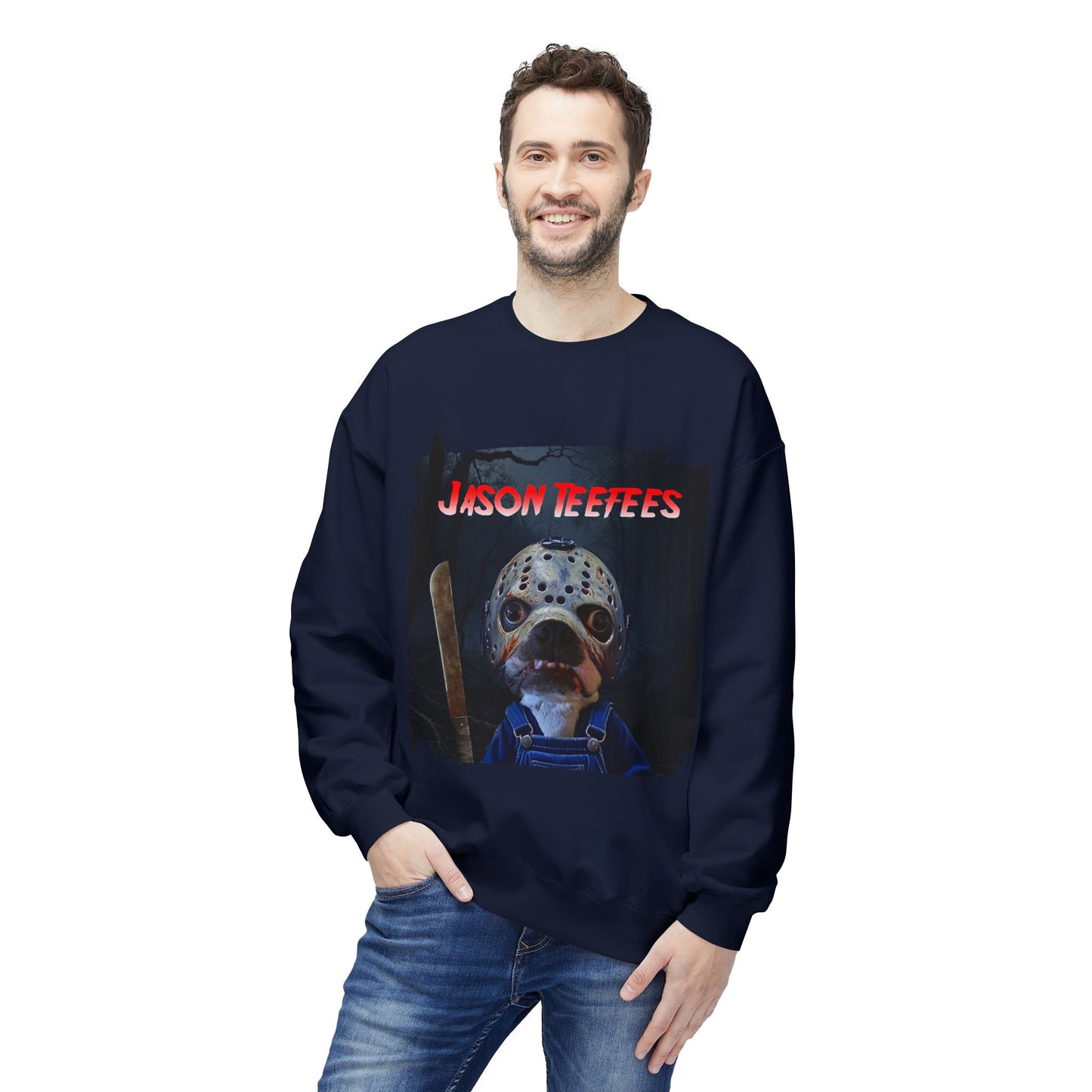 Jason Teefees Crewneck Sweatshirt: Campsite Horror Comfort