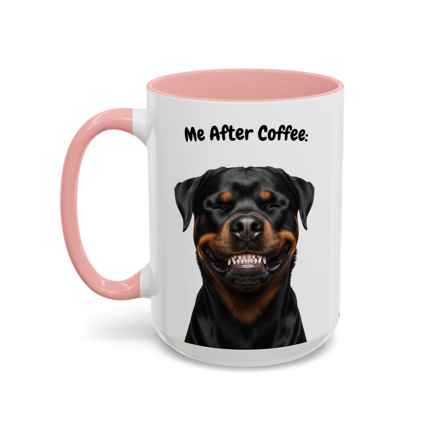 Funny Rottweiler Coffee Mug – Me Before Coffee / Me After Coffee – Cute Rottie Teeth Design – Teefers Original
