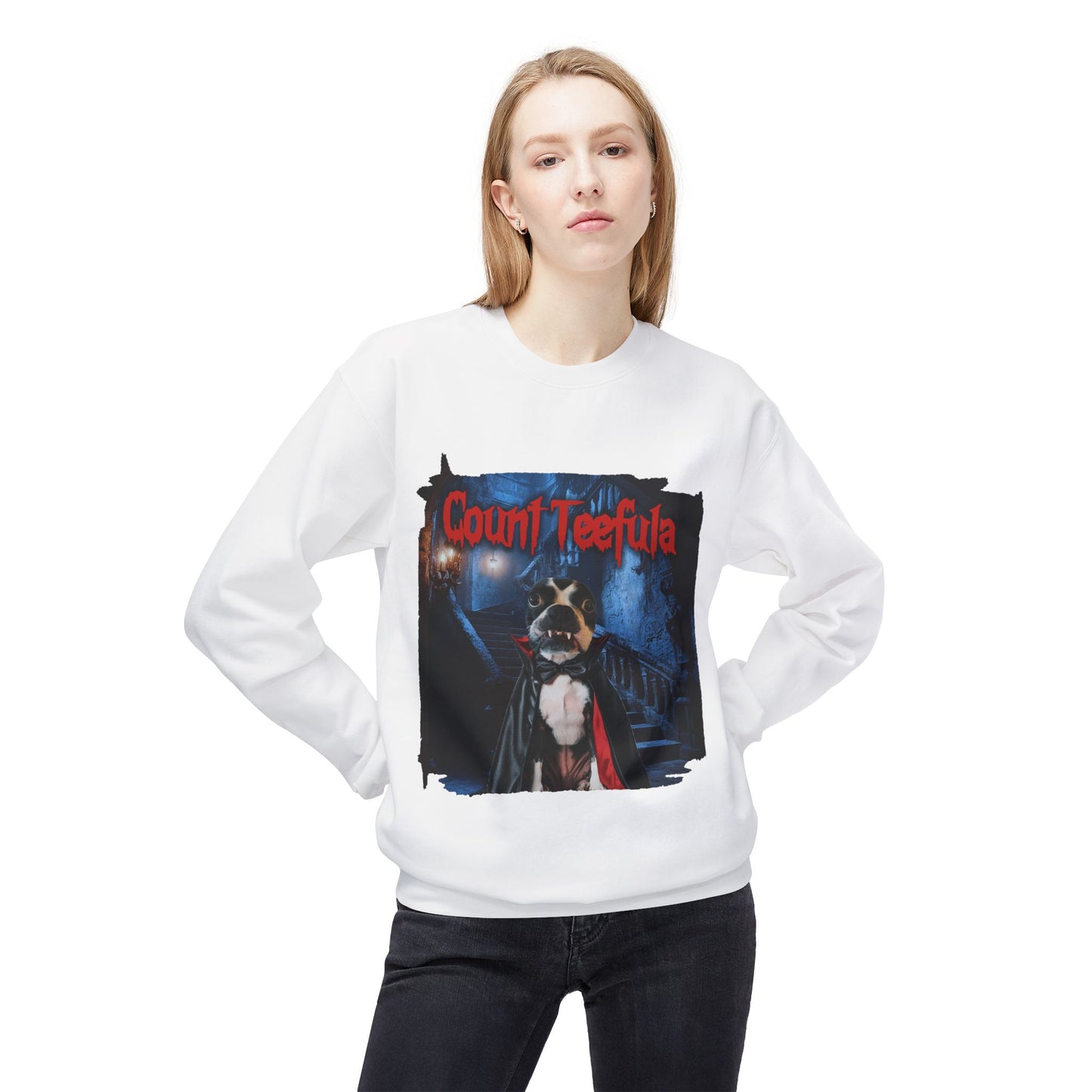 Count Teefula Crewneck Sweatshirt: Gothic Coziness