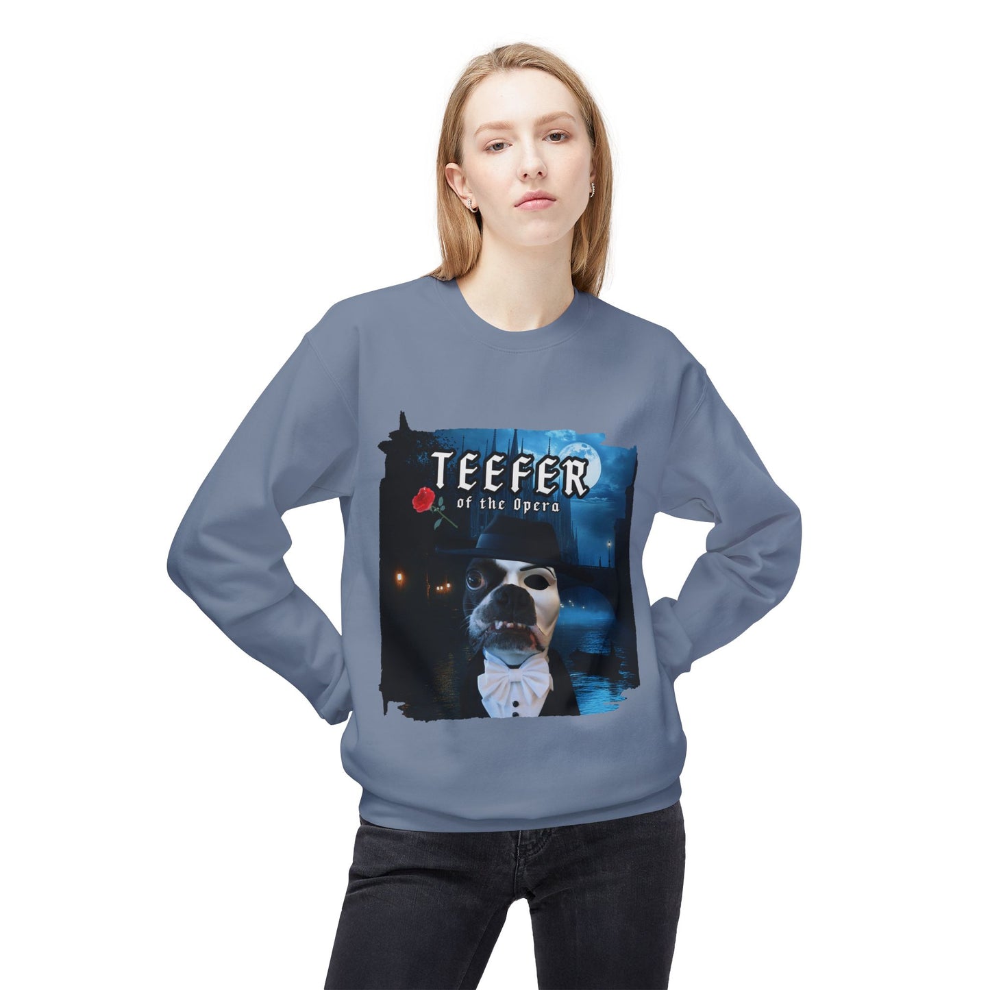 Teefer of the Opera Crewneck Sweatshirt: Theatrical Comfort