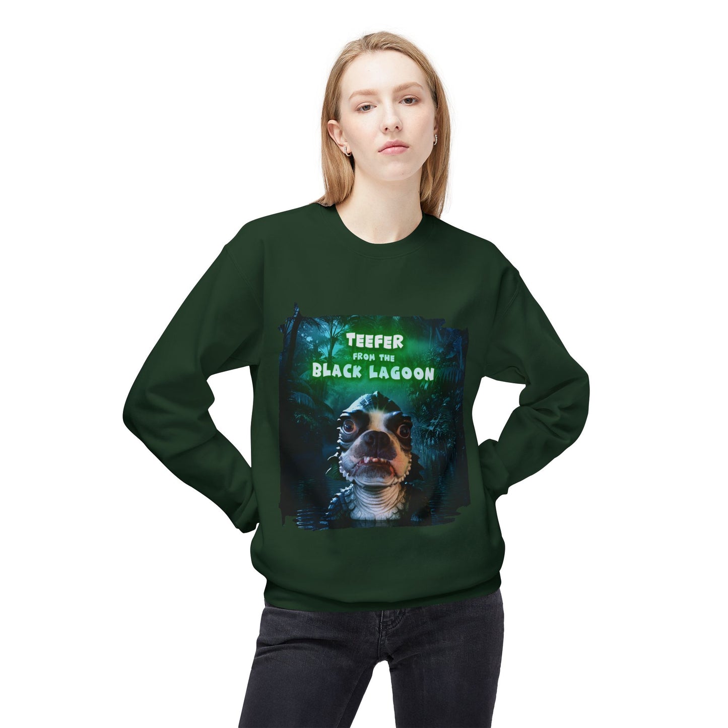 Teefer from the Black Lagoon Crewneck Sweatshirt: Lagoon Depths Comfort