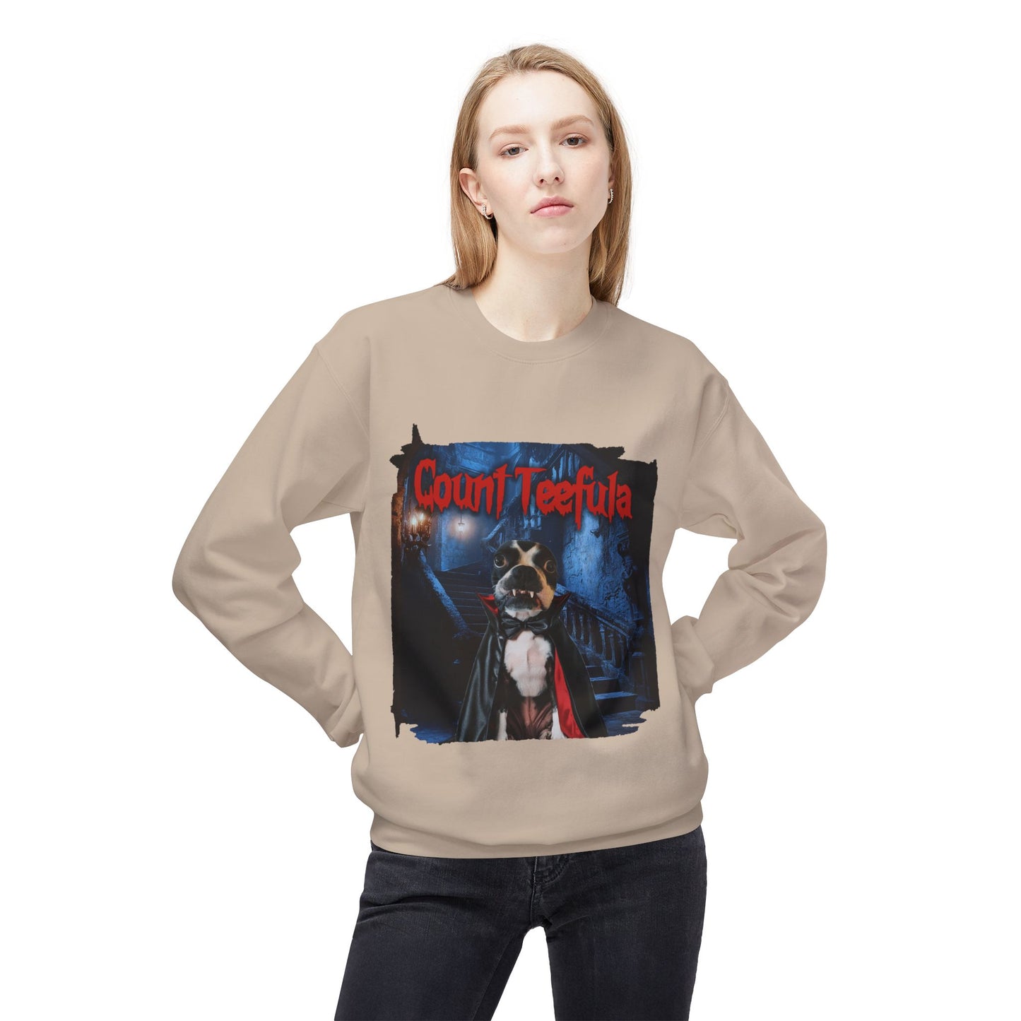 Count Teefula Crewneck Sweatshirt: Gothic Coziness