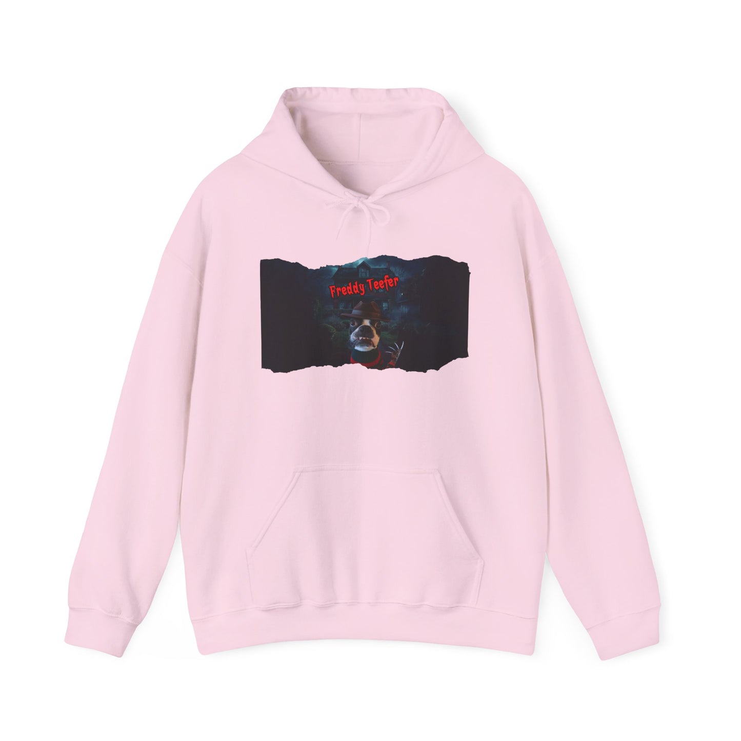 Freddy Teefer Unisex Pullover Hoodie: Spooky Chic Comfort