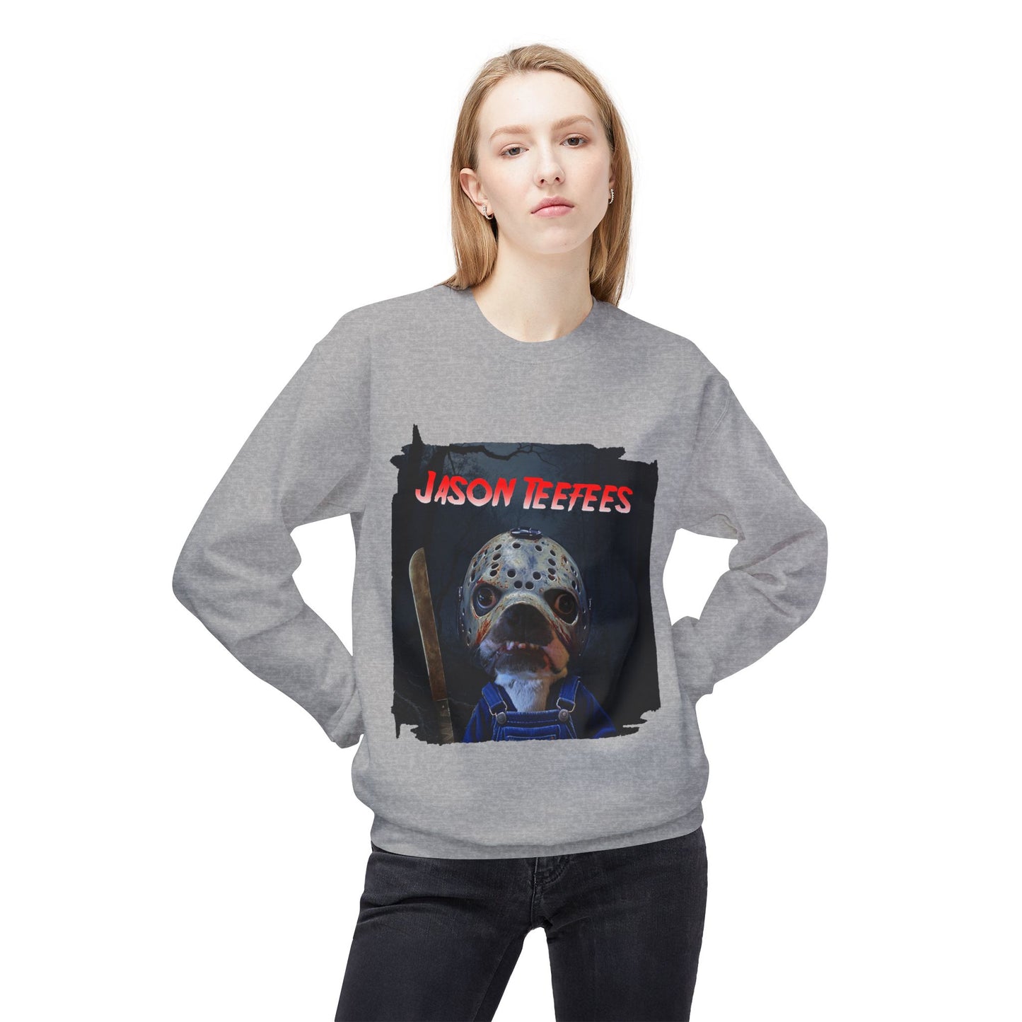 Jason Teefees Crewneck Sweatshirt: Campsite Horror Comfort