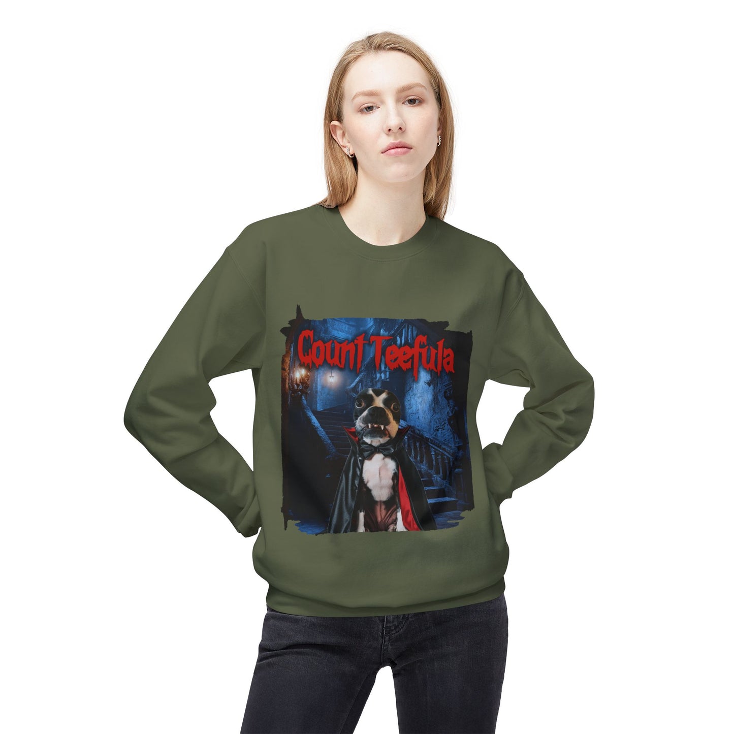 Count Teefula Crewneck Sweatshirt: Gothic Coziness