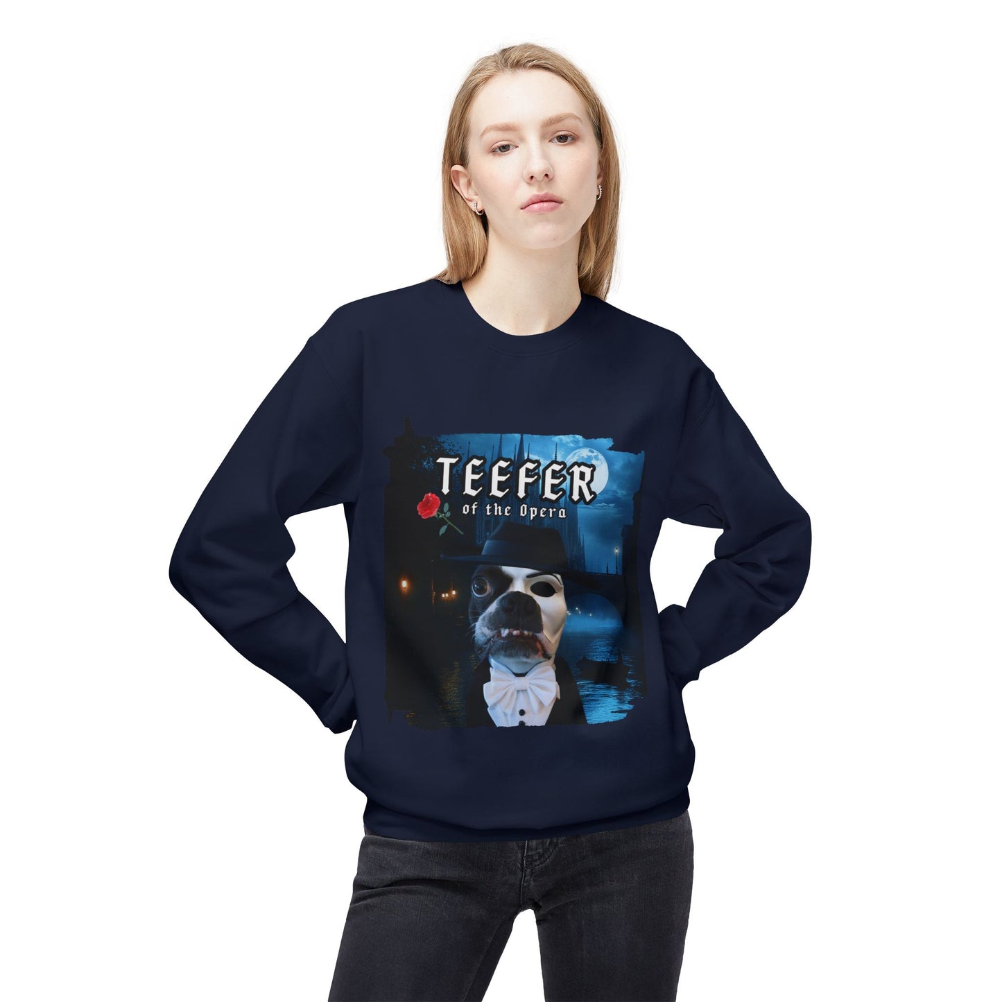 Teefer of the Opera Crewneck Sweatshirt: Theatrical Comfort