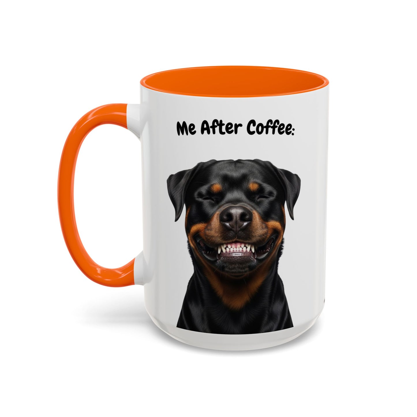 Funny Rottweiler Coffee Mug – Me Before Coffee / Me After Coffee – Cute Rottie Teeth Design – Teefers Original