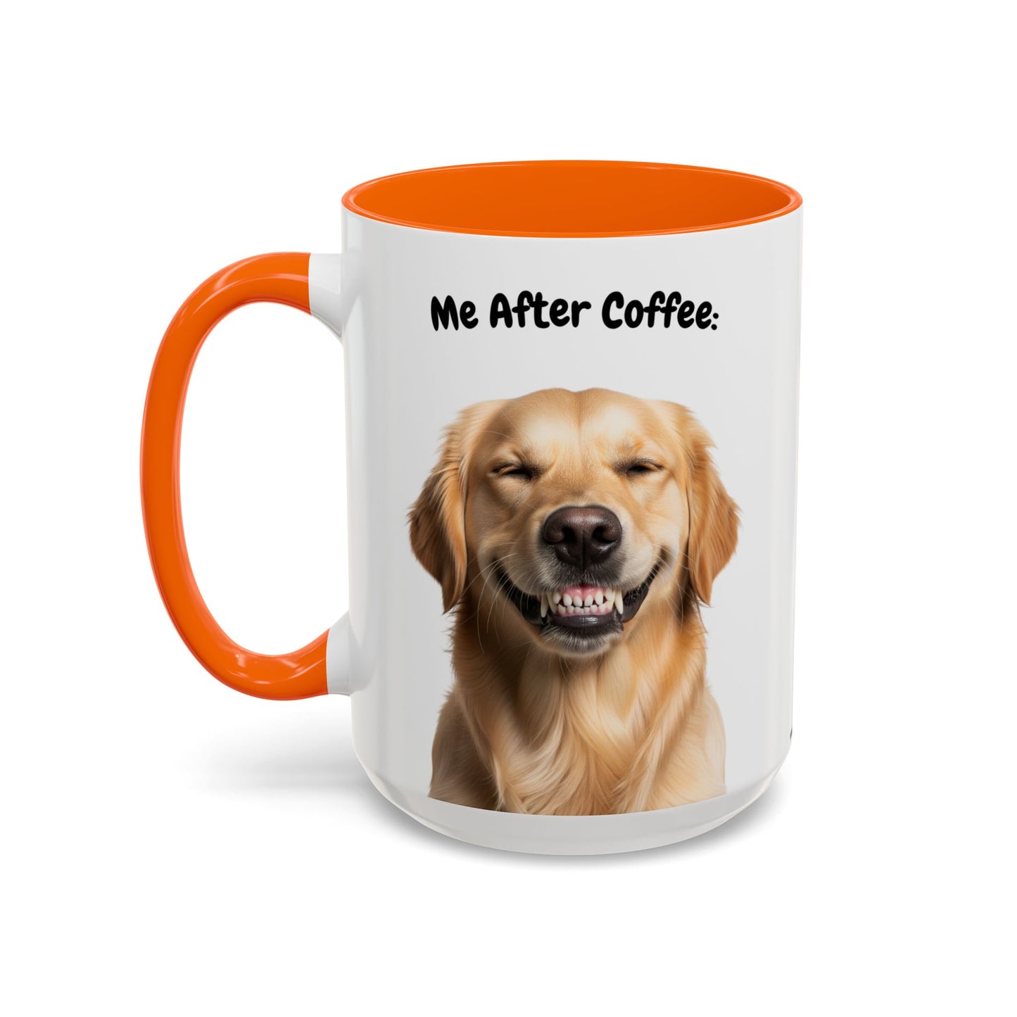 Funny Golden Retriever Coffee Mug – Me Before Coffee / Me After Coffee – Cute Golden Teeth Design – Teefers Original