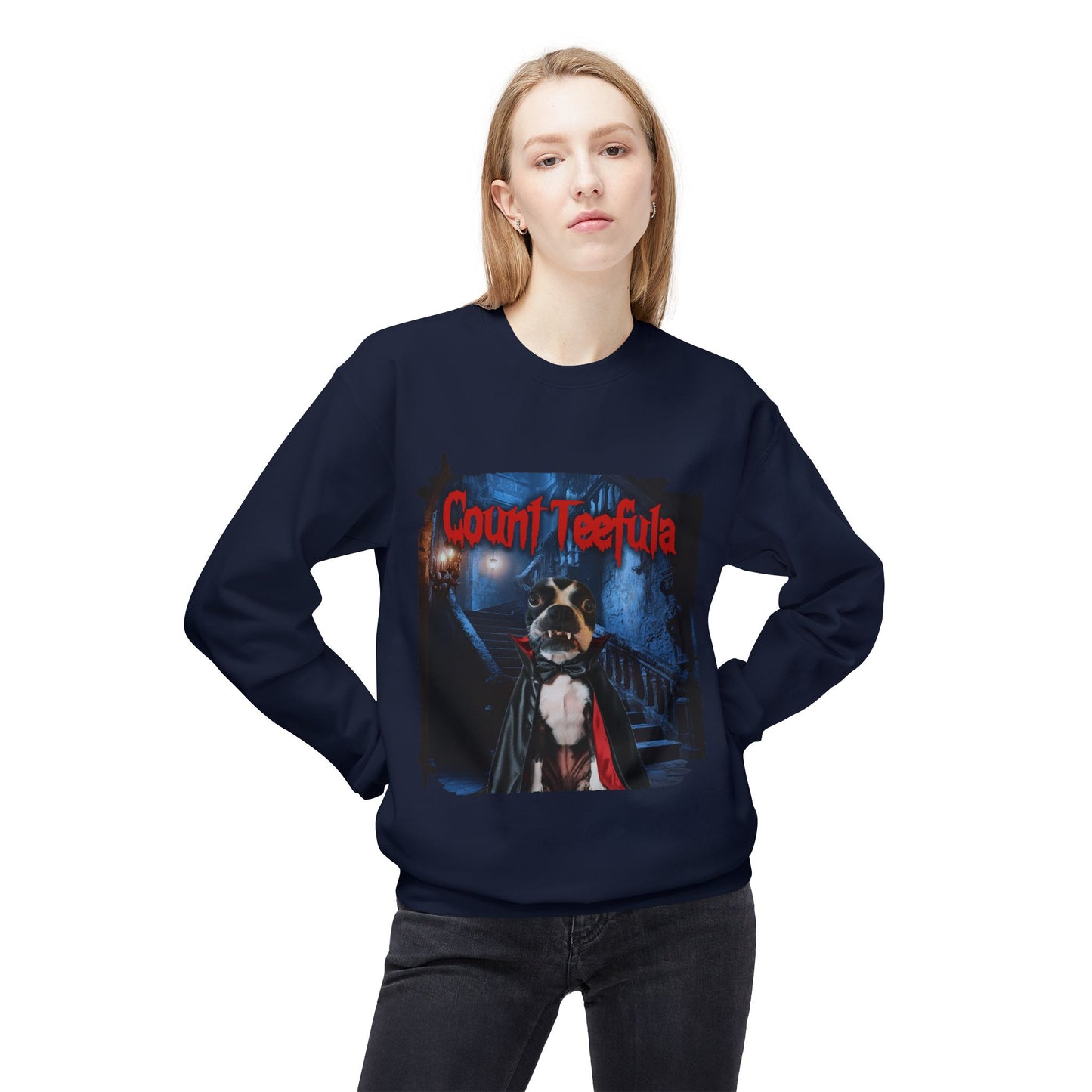 Count Teefula Crewneck Sweatshirt: Gothic Coziness