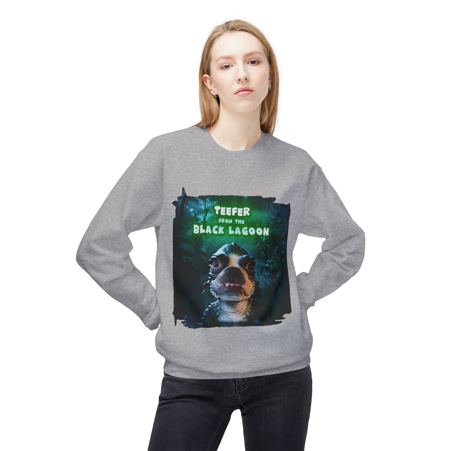 Teefer from the Black Lagoon Crewneck Sweatshirt: Lagoon Depths Comfort