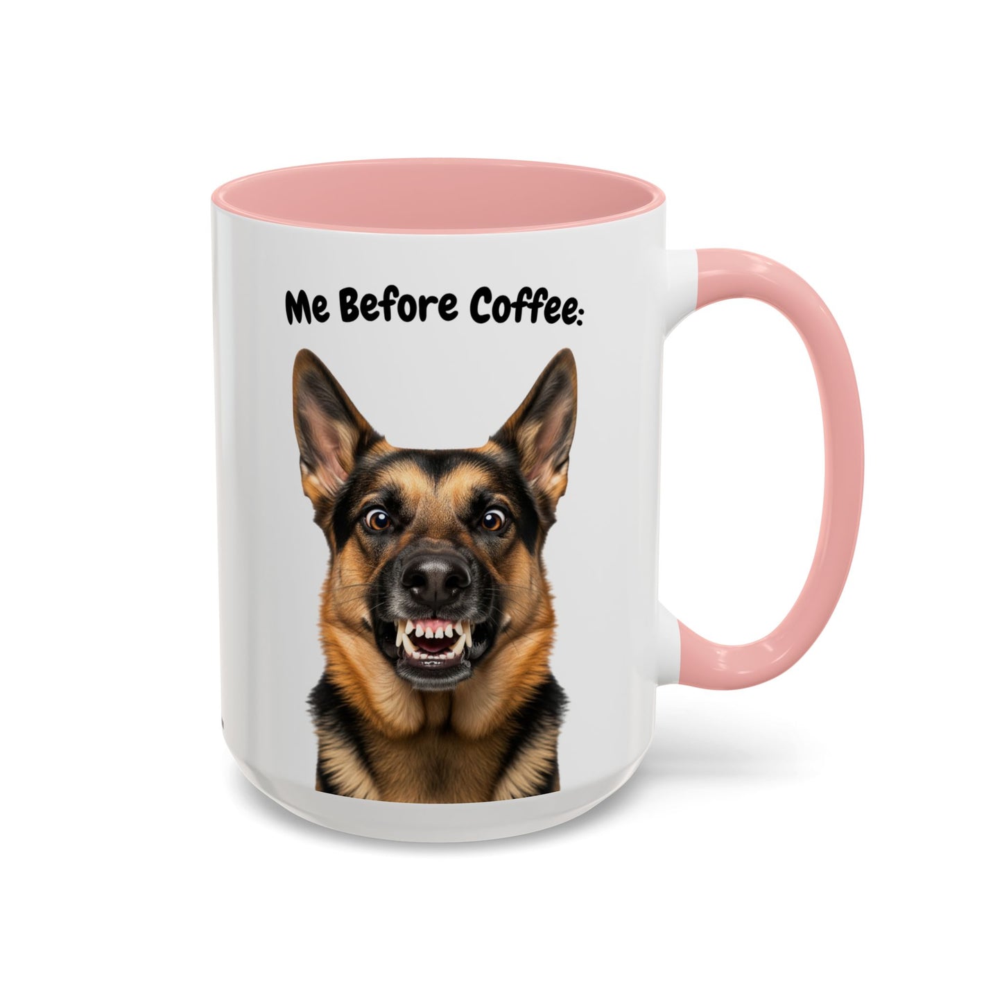 Funny German Shepherd Coffee Mug – Me Before Coffee / Me After Coffee – Cute Shepherd Teeth Design – Teefers Original