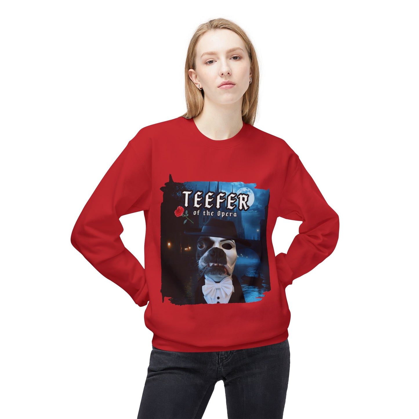Teefer of the Opera Crewneck Sweatshirt: Theatrical Comfort