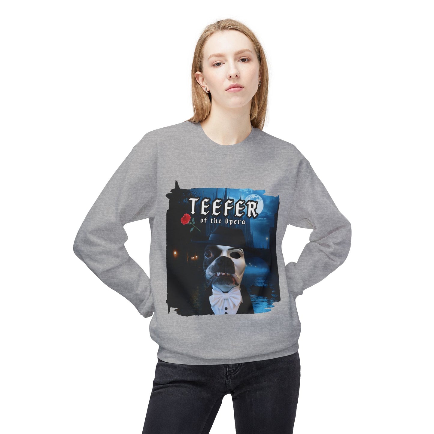 Teefer of the Opera Crewneck Sweatshirt: Theatrical Comfort