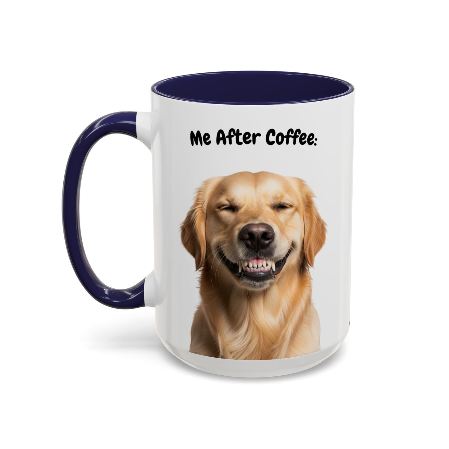 Funny Golden Retriever Coffee Mug – Me Before Coffee / Me After Coffee – Cute Golden Teeth Design – Teefers Original