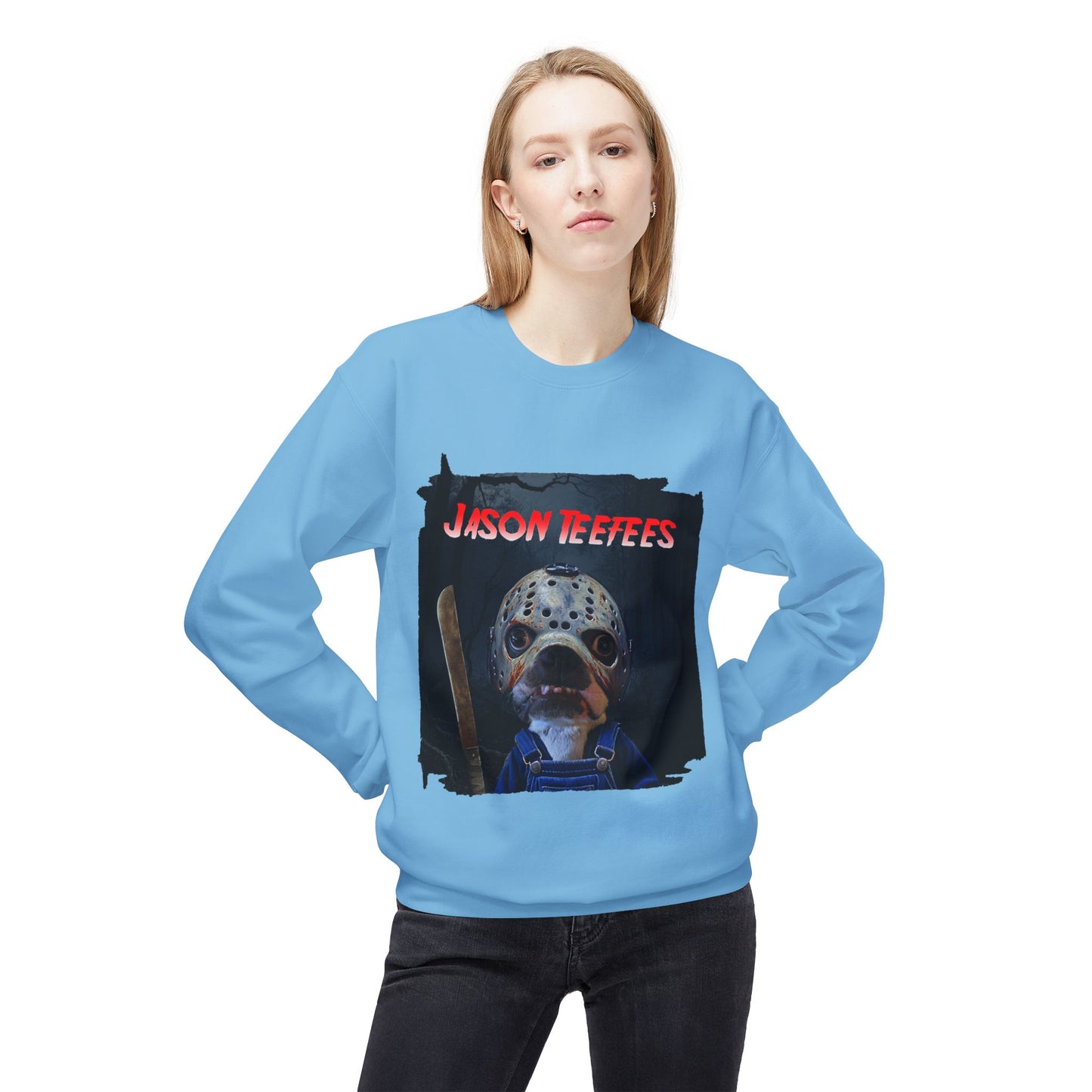 Jason Teefees Crewneck Sweatshirt: Campsite Horror Comfort