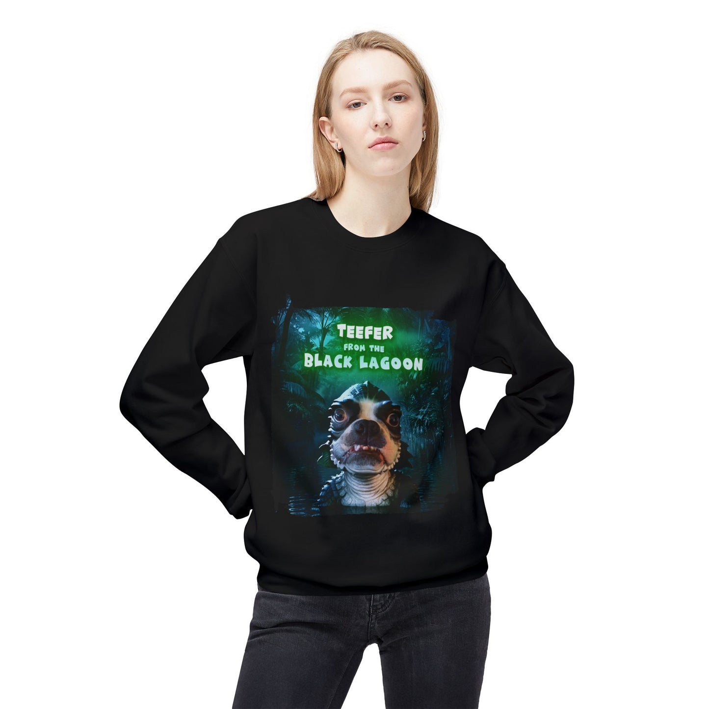 Teefer from the Black Lagoon Crewneck Sweatshirt: Lagoon Depths Comfort
