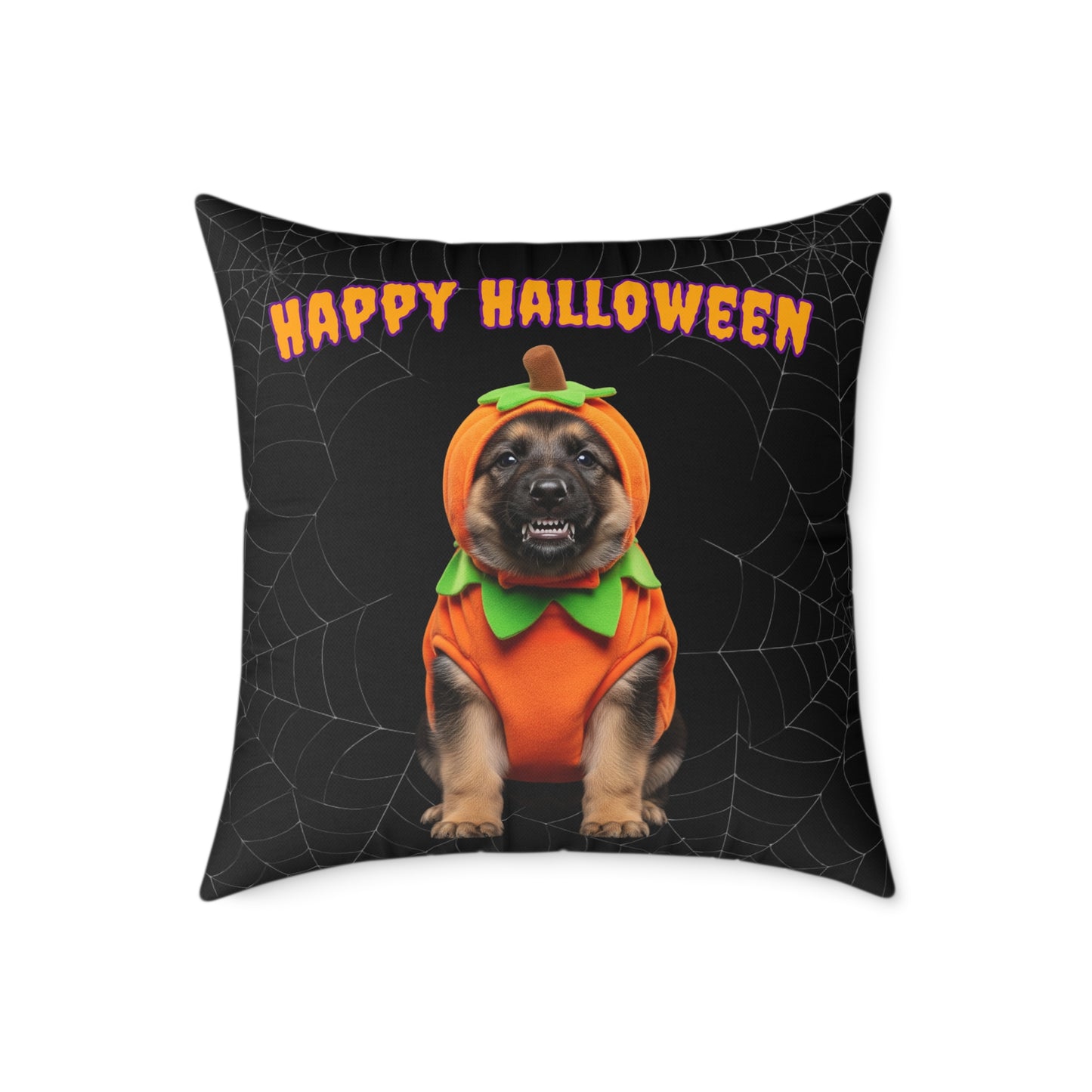 German Shepherd Happy Halloween Pillow