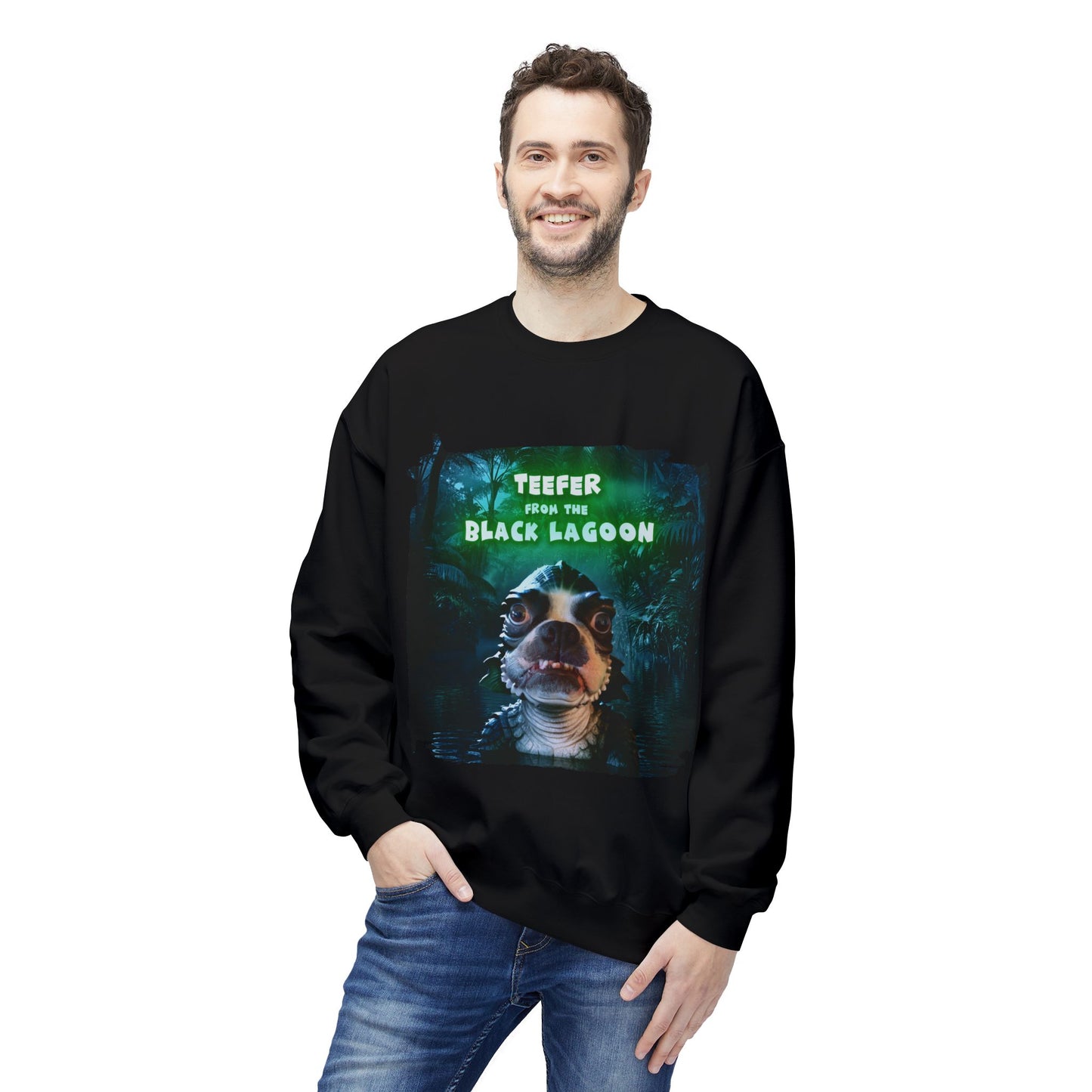 Teefer from the Black Lagoon Crewneck Sweatshirt: Lagoon Depths Comfort