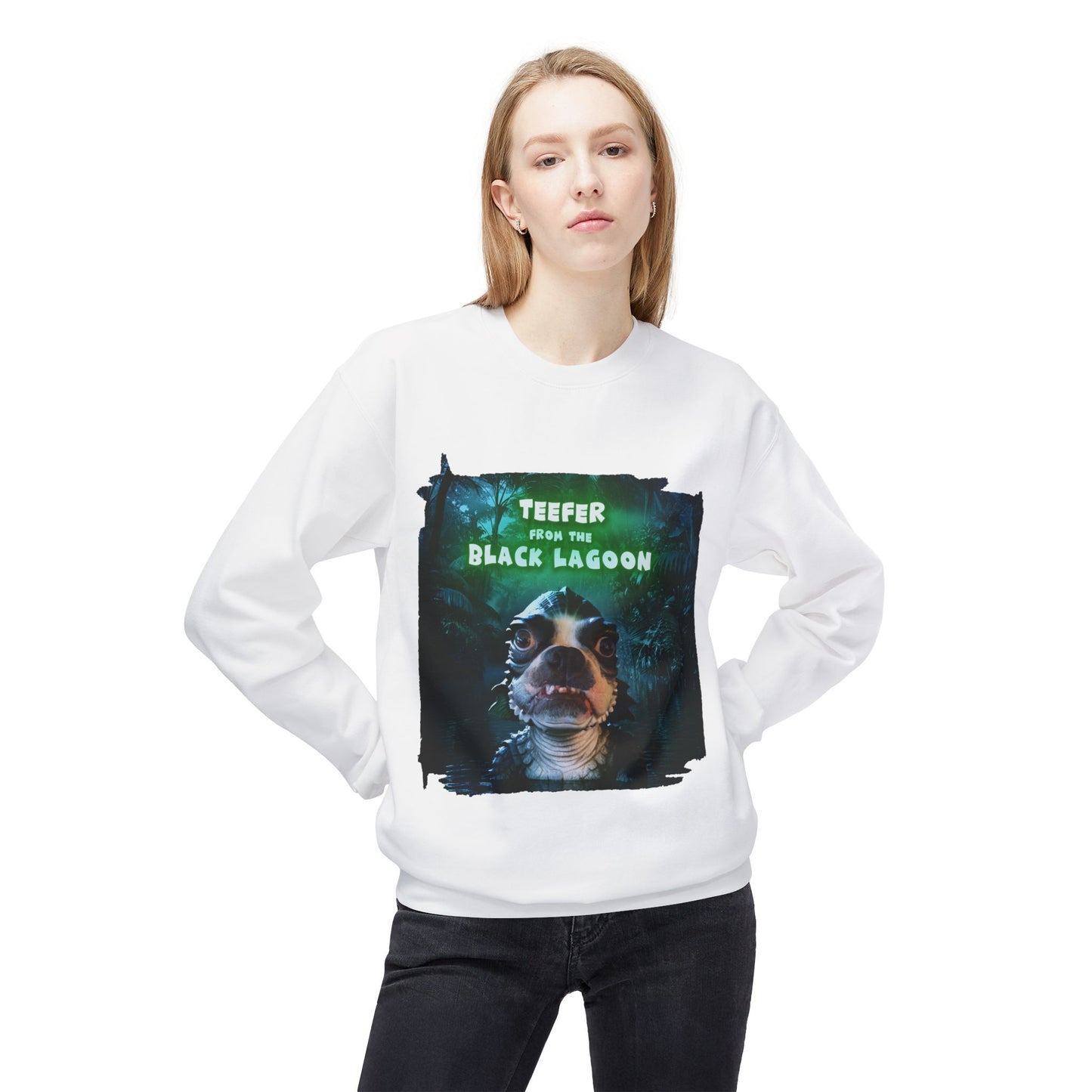 Teefer from the Black Lagoon Crewneck Sweatshirt: Lagoon Depths Comfort