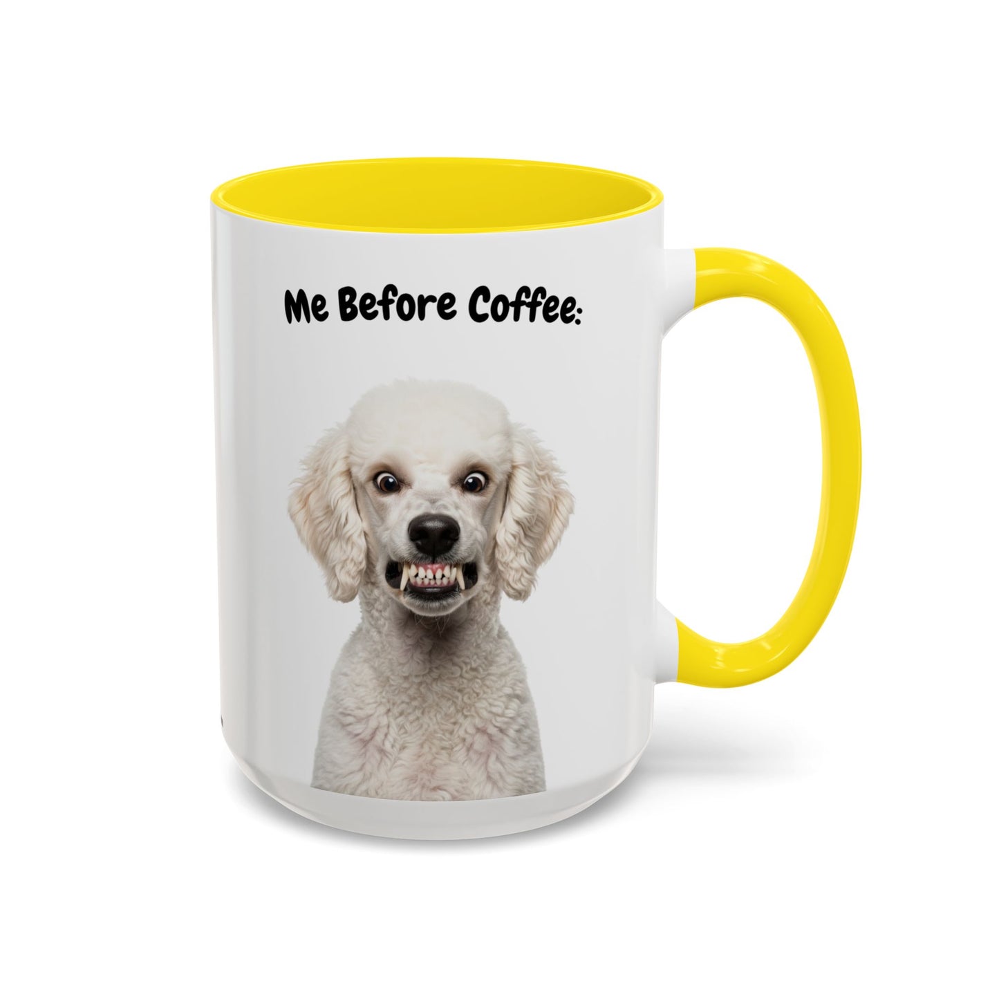 Funny Poodle Coffee Mug – Me Before Coffee / Me After Coffee – Cute Poodle Teeth Design – Teefers Original