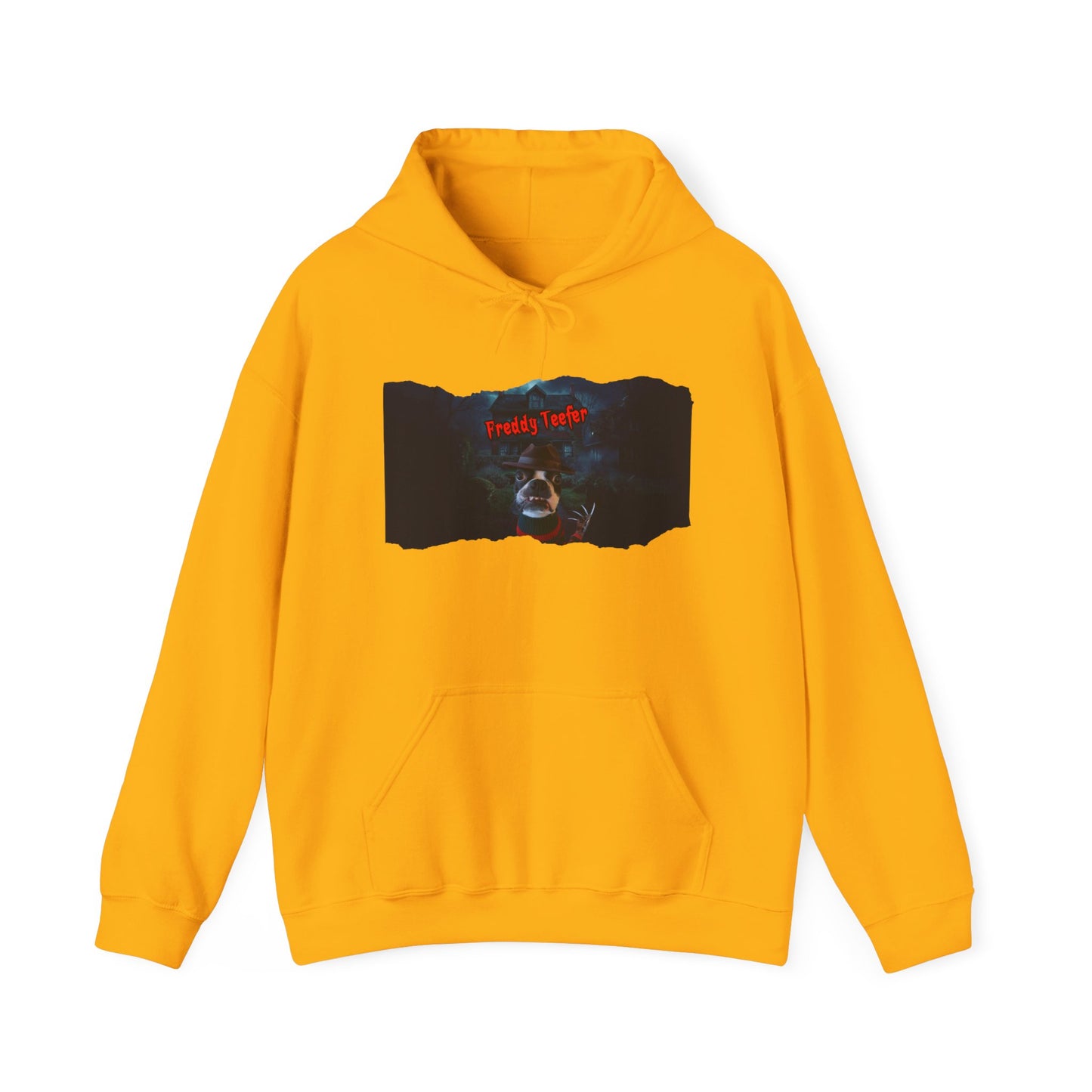 Freddy Teefer Unisex Pullover Hoodie: Spooky Chic Comfort