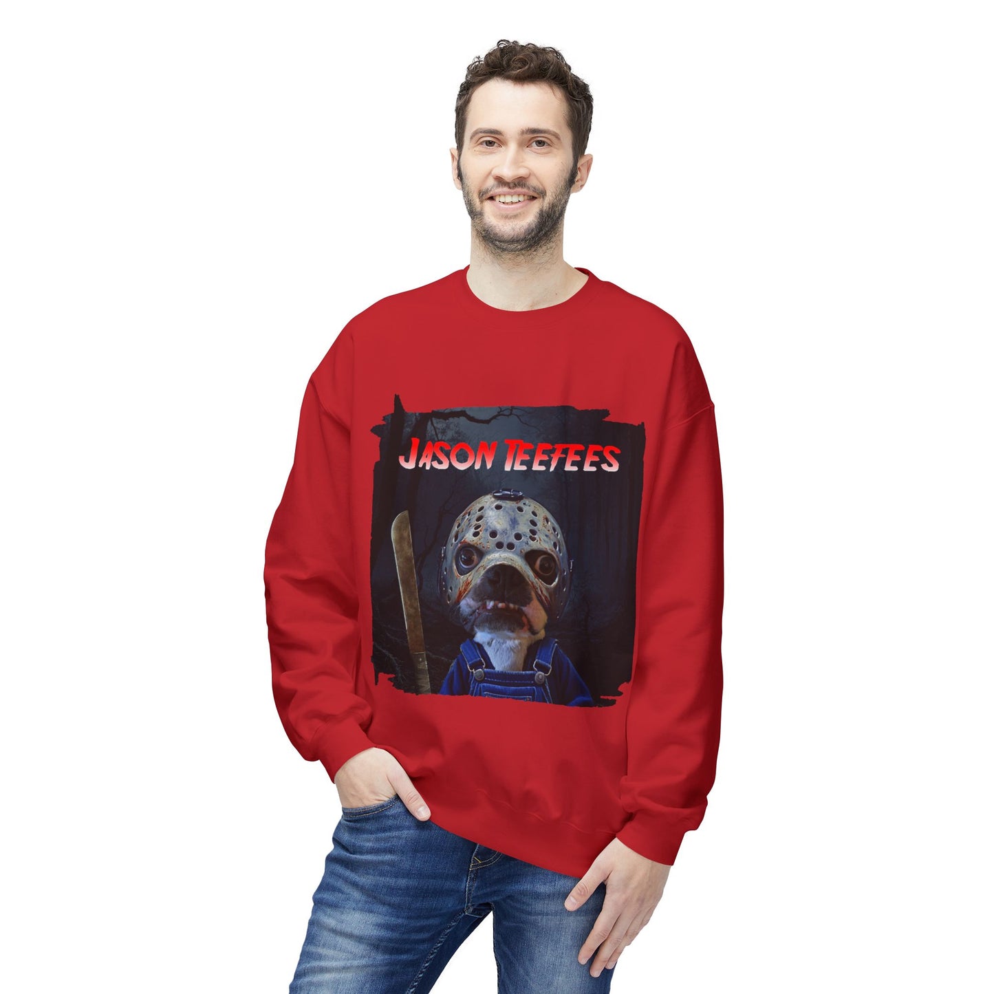 Jason Teefees Crewneck Sweatshirt: Campsite Horror Comfort