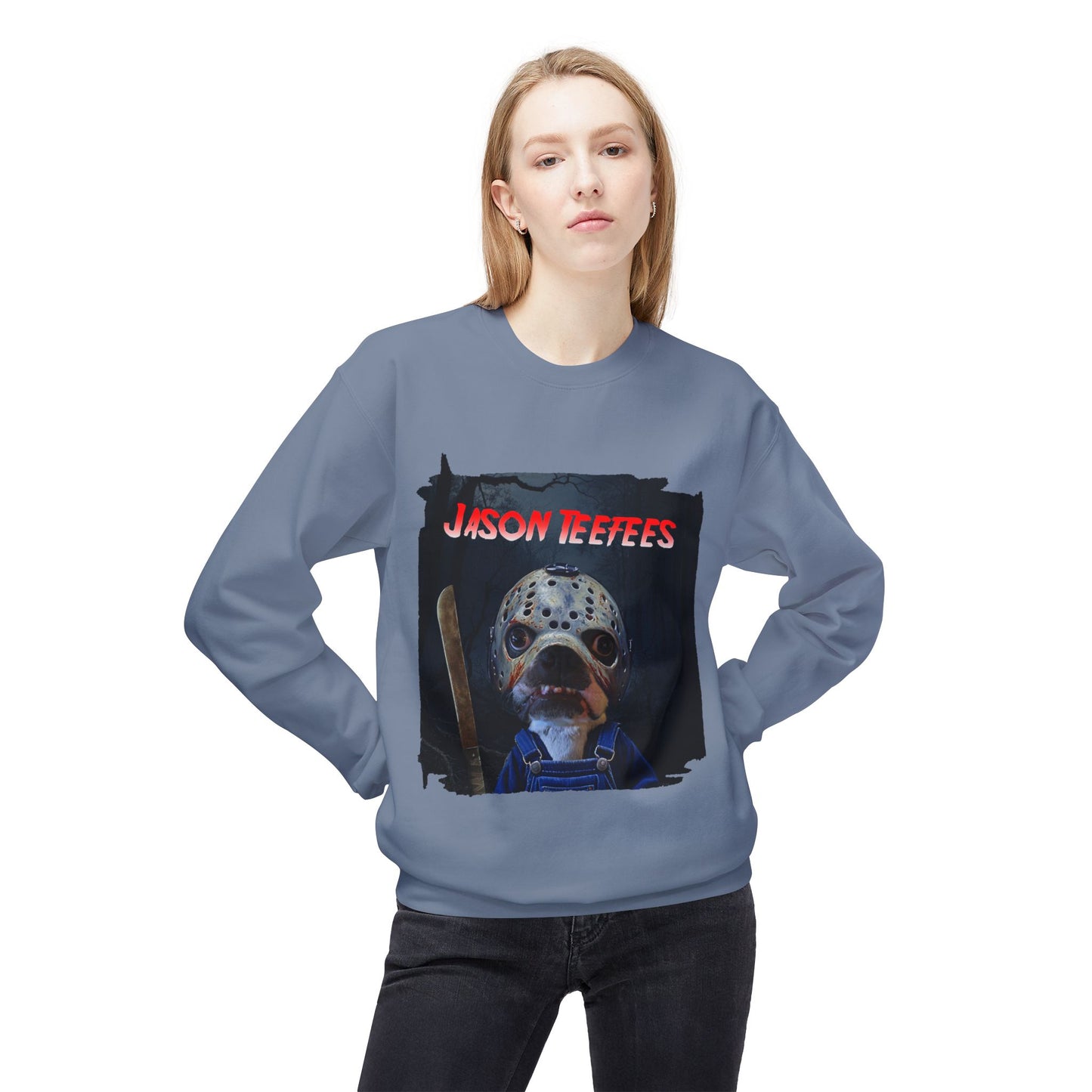 Jason Teefees Crewneck Sweatshirt: Campsite Horror Comfort