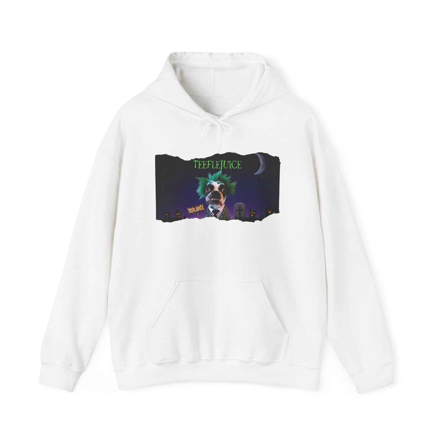 Teeflejuice Unisex Pullover Hoodie: Eerie Elegance Meets Casual Comfort