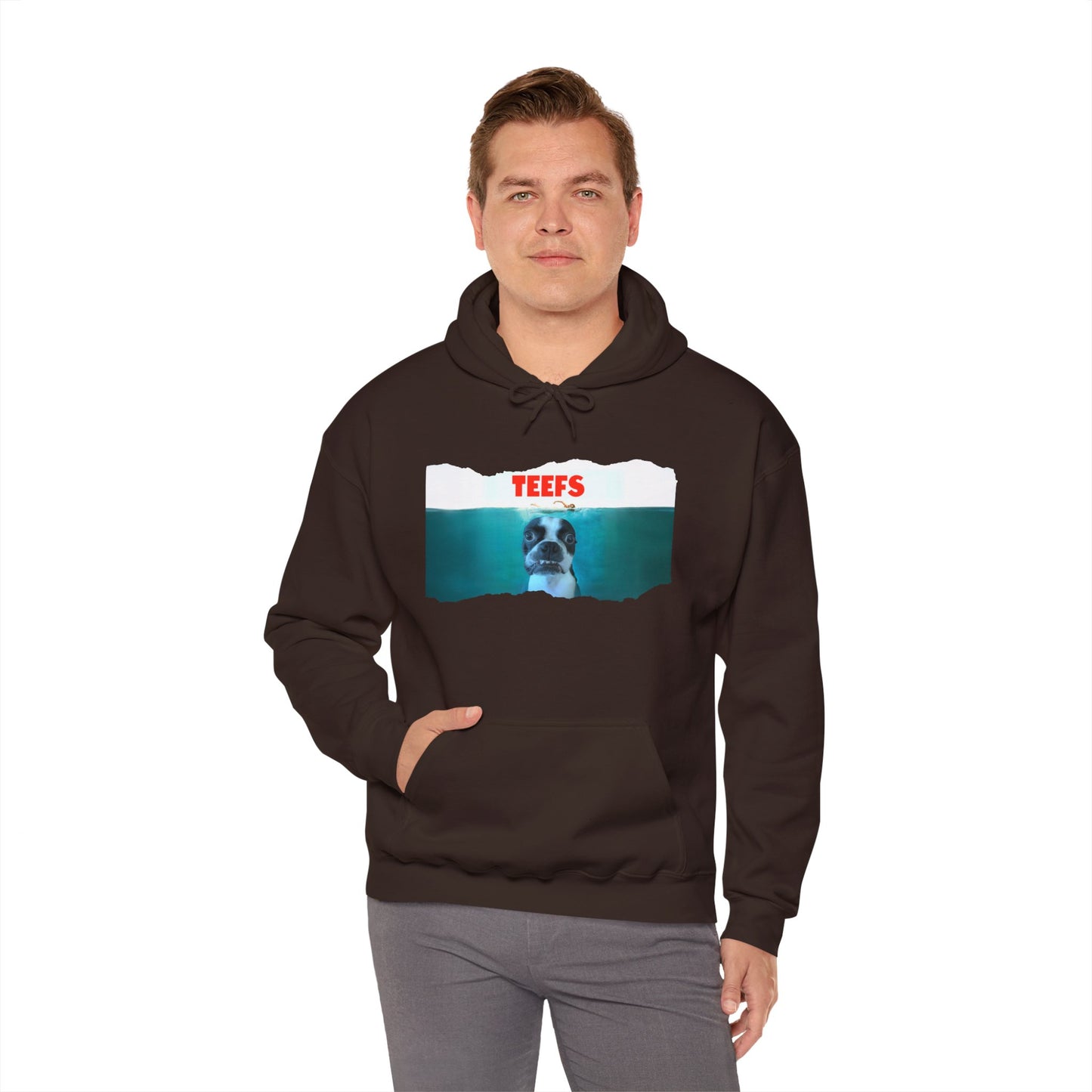 Teefs Unisex Pullover Hoodie: Sharky Style Splash