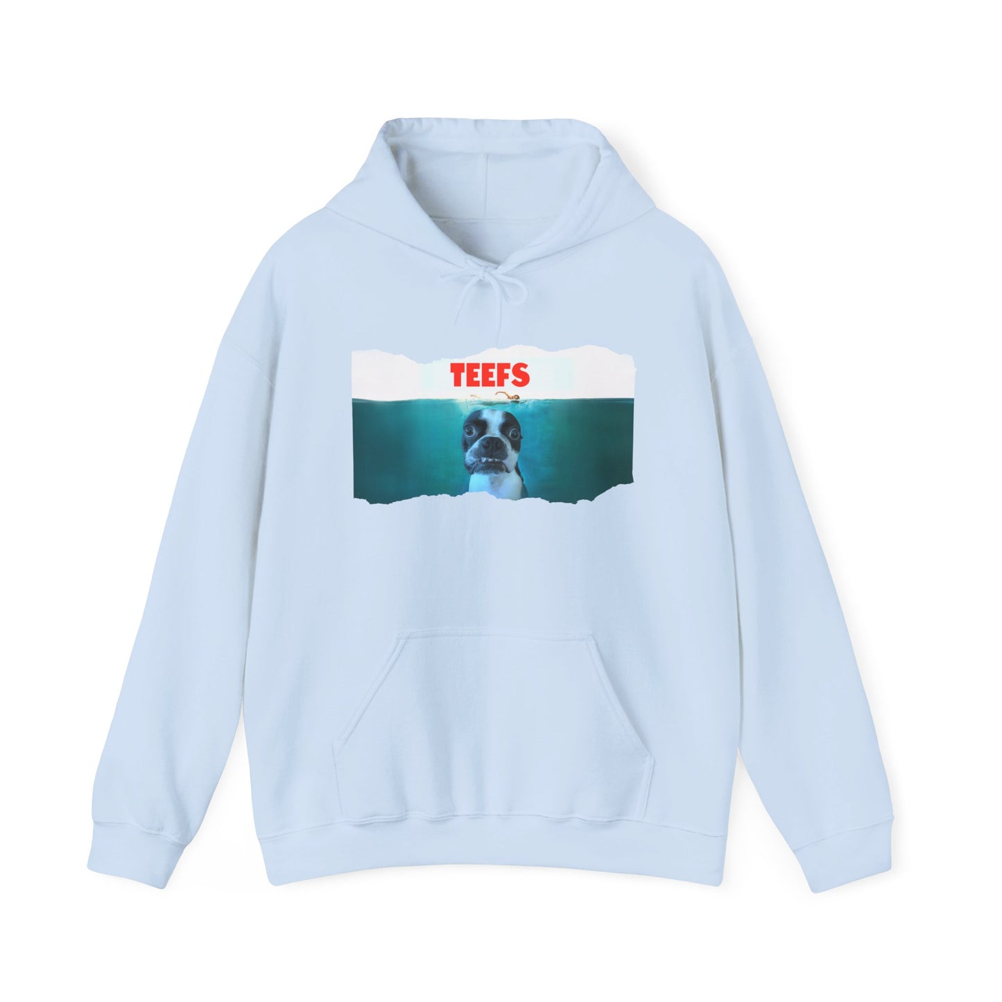 Teefs Unisex Pullover Hoodie: Sharky Style Splash