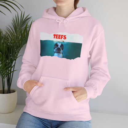 Teefs Unisex Pullover Hoodie: Sharky Style Splash