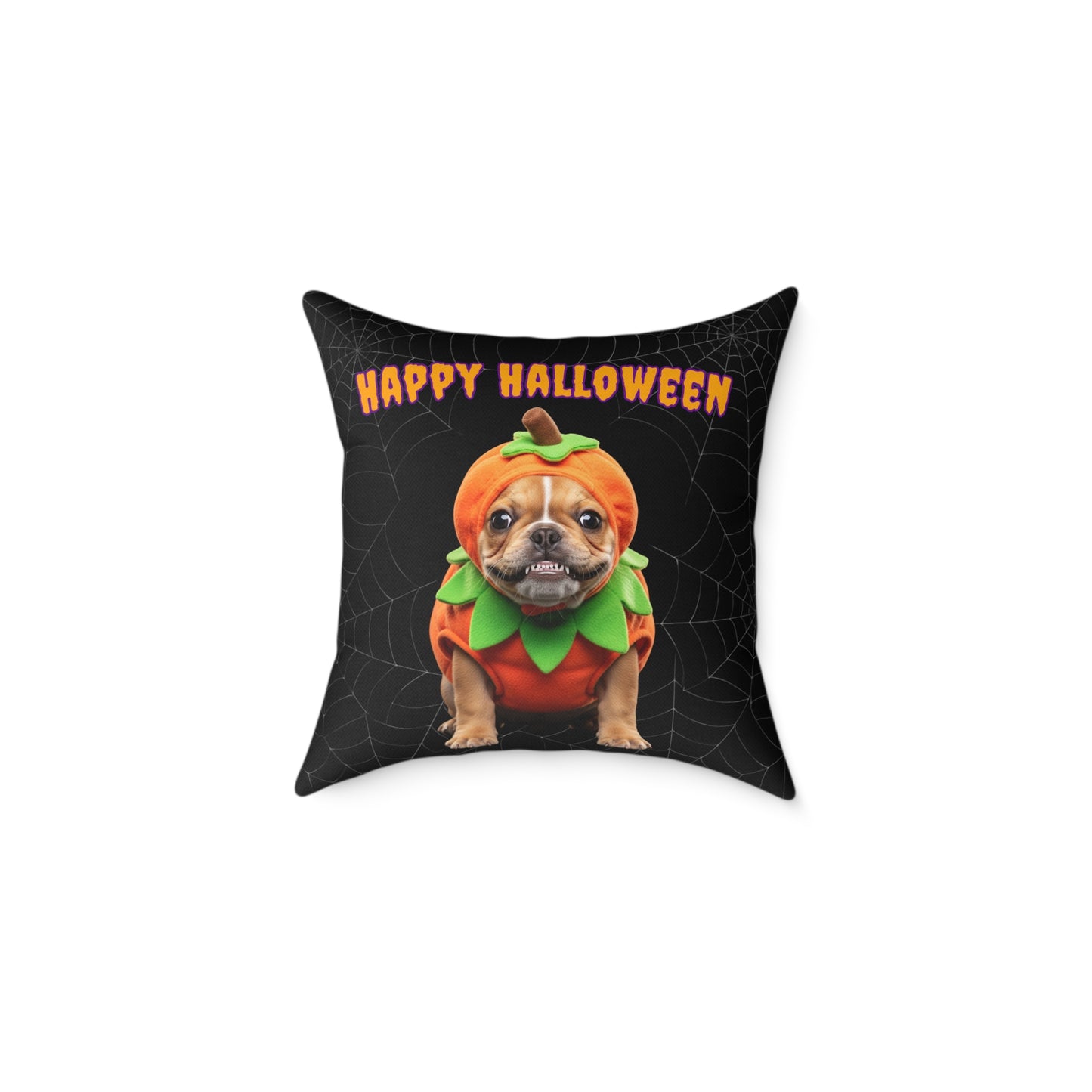 French Bulldog Happy Halloween Pillow