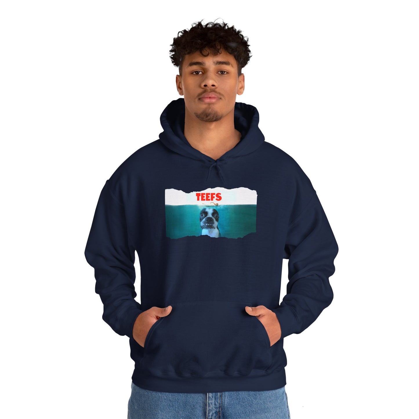 Teefs Unisex Pullover Hoodie: Sharky Style Splash