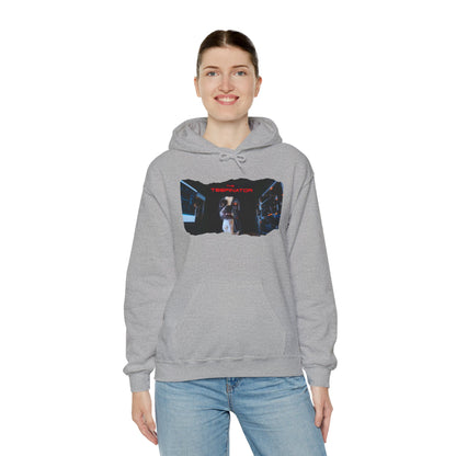 The Teefinator Unisex Pullover Hoodie: Cybernetic Comfort