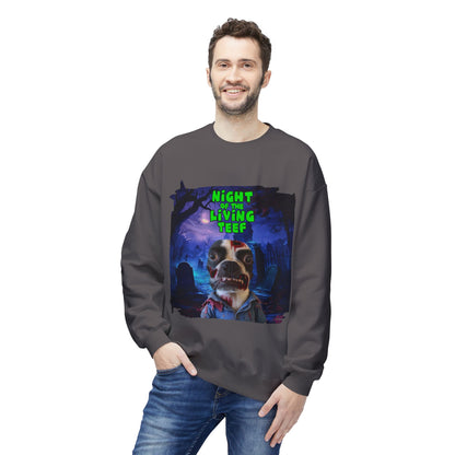 Night of the Living Teef Crewneck Sweatshirt: Zombie Comfort