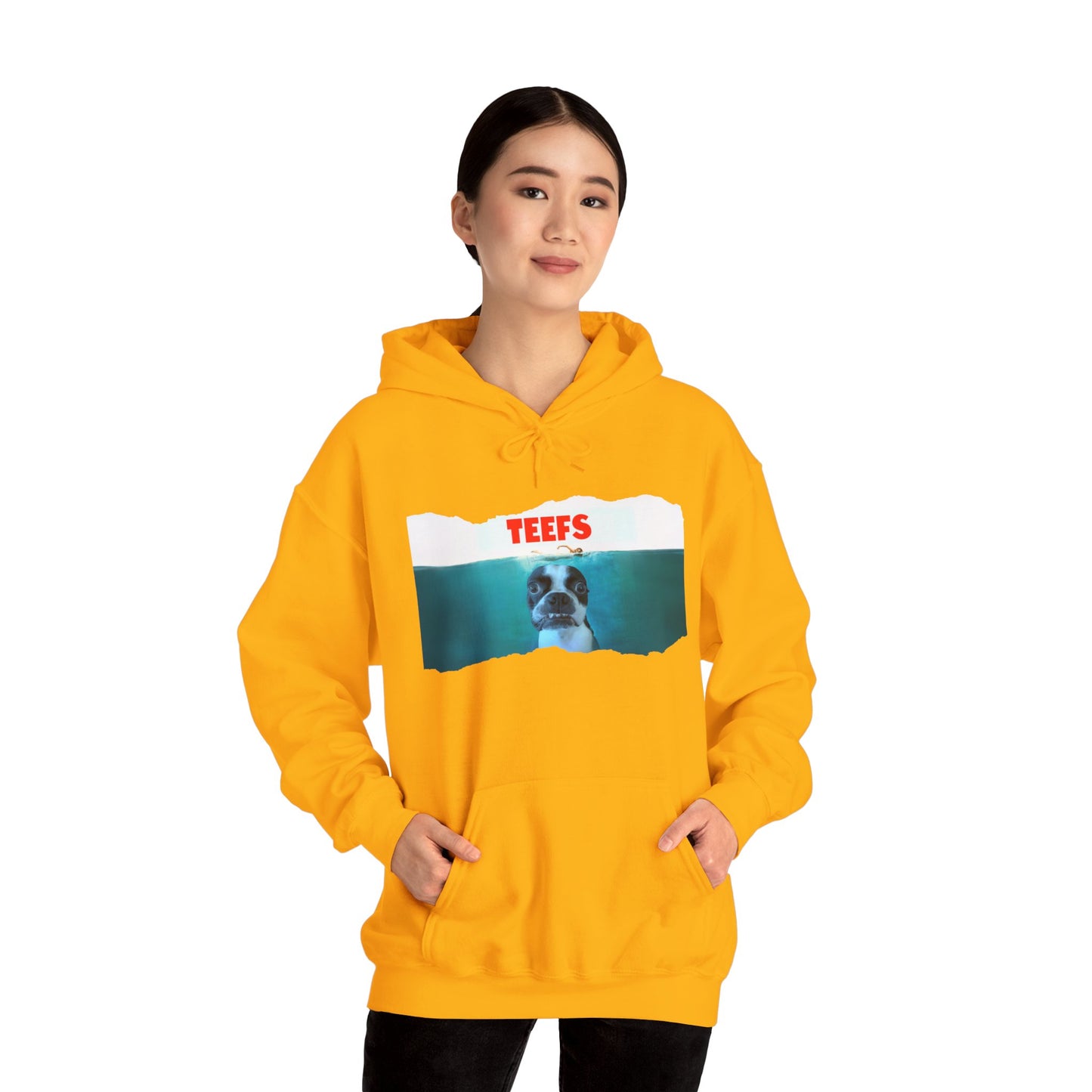 Teefs Unisex Pullover Hoodie: Sharky Style Splash