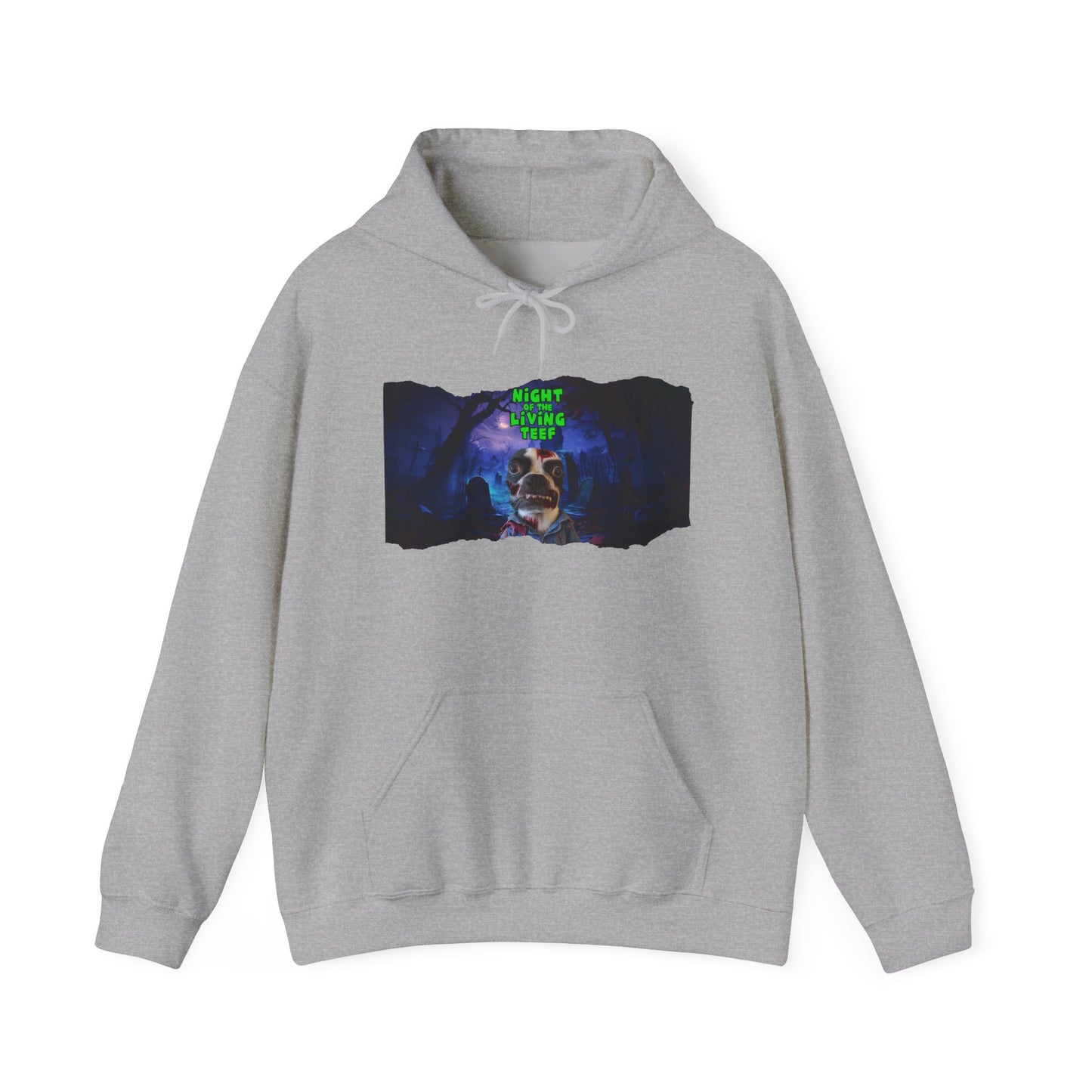 Night of the Living Teef Unisex Pullover Hoodie: Cozy Zombie Comfort