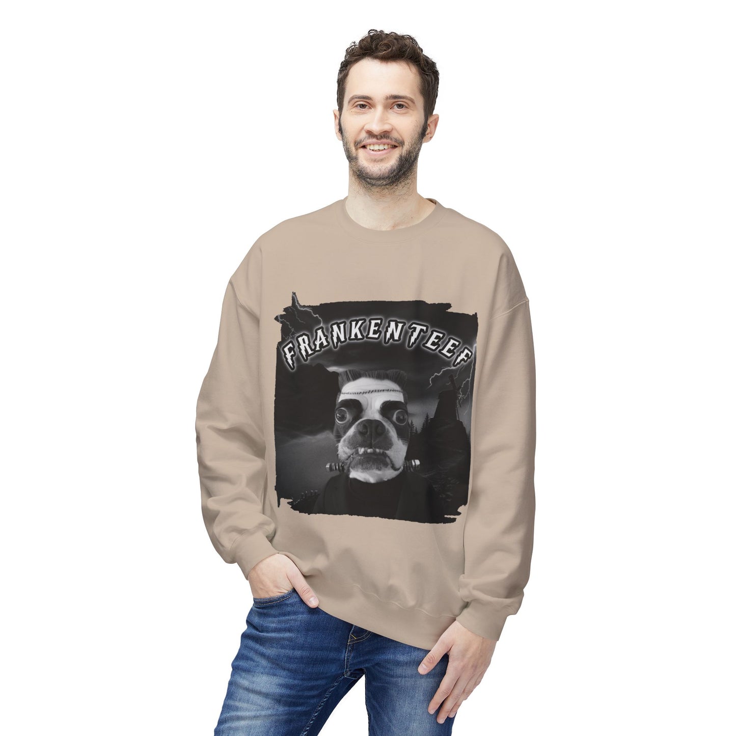 Frankenteef Crewneck Sweatshirt: Monster's Embrace
