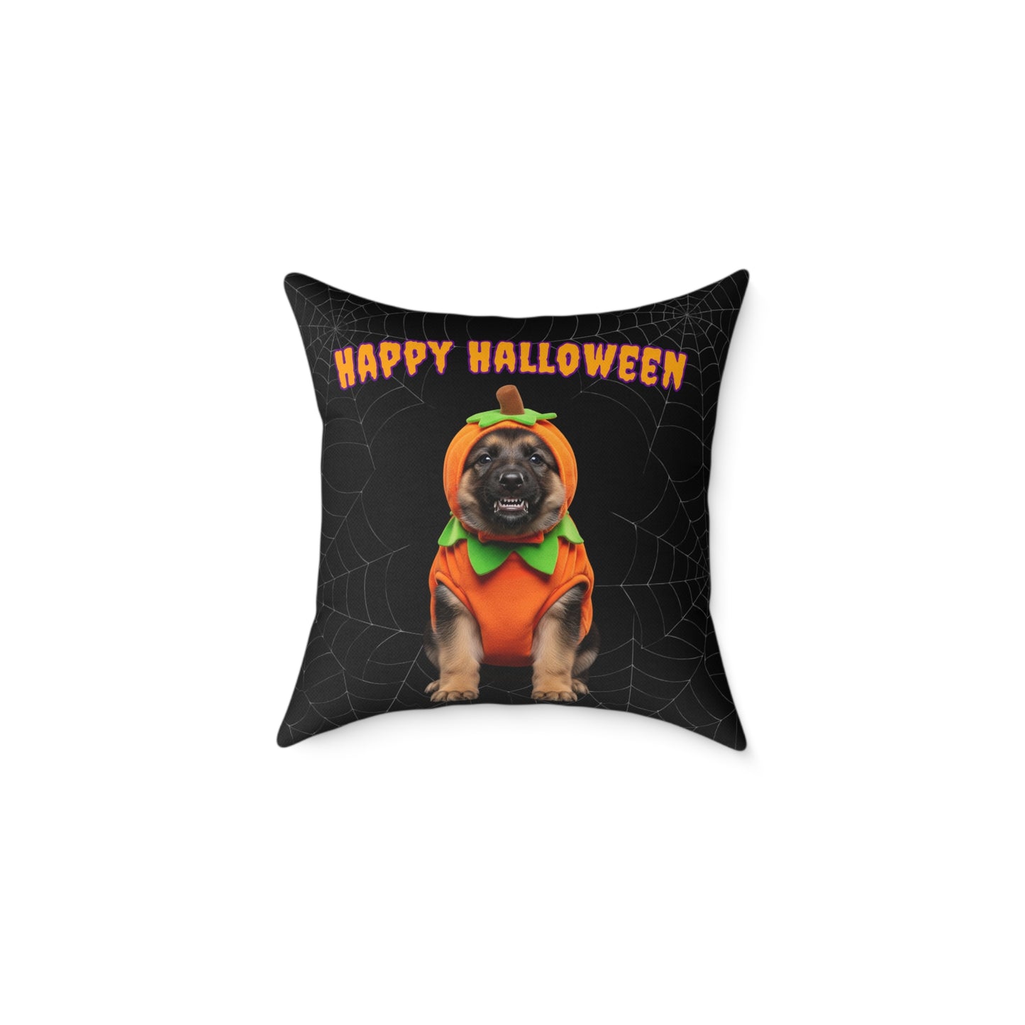 German Shepherd Happy Halloween Pillow