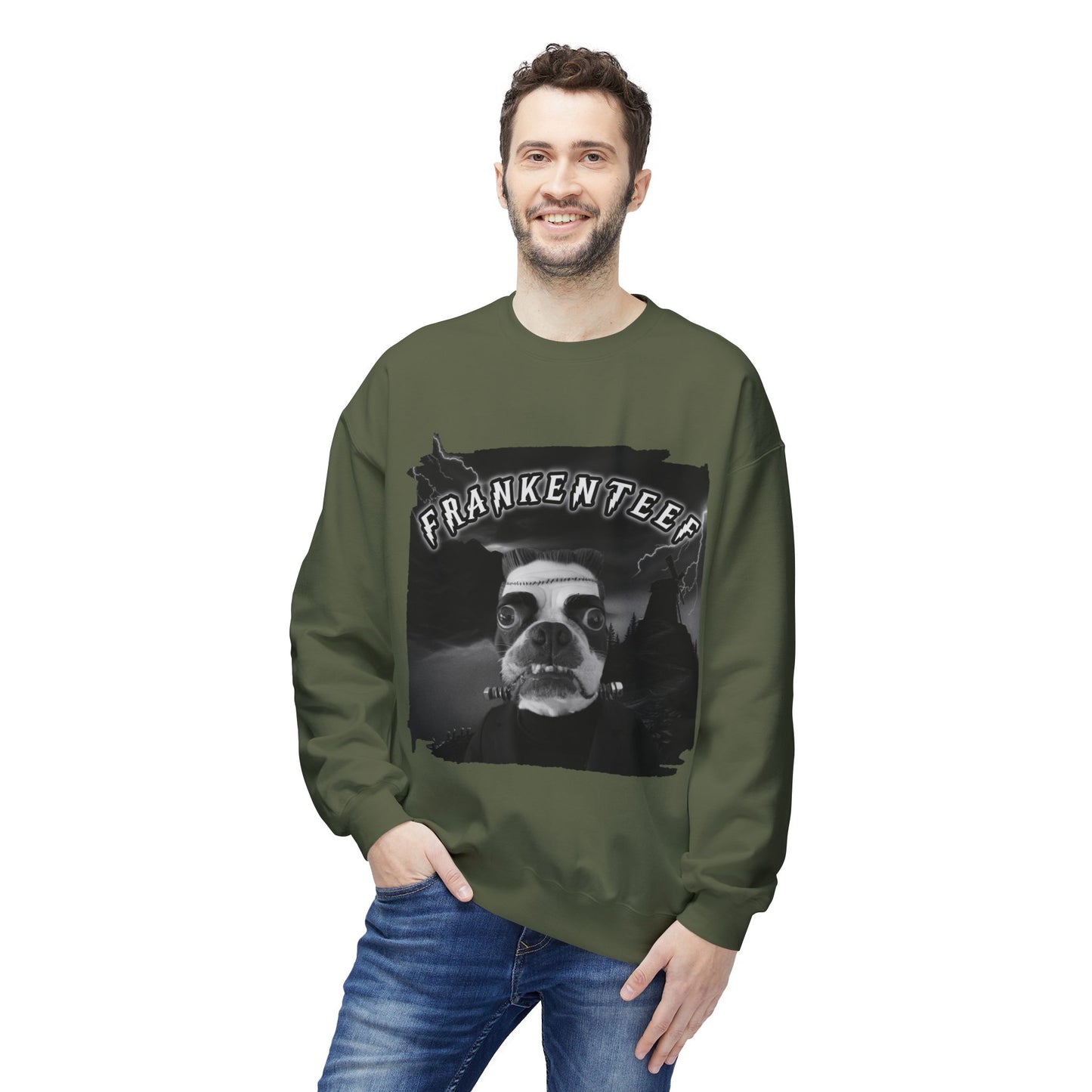 Frankenteef Crewneck Sweatshirt: Monster's Embrace