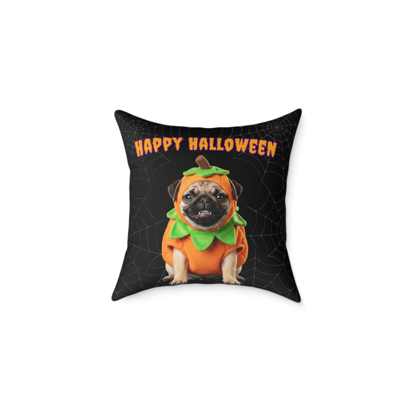 Pug Happy Halloween Pillow