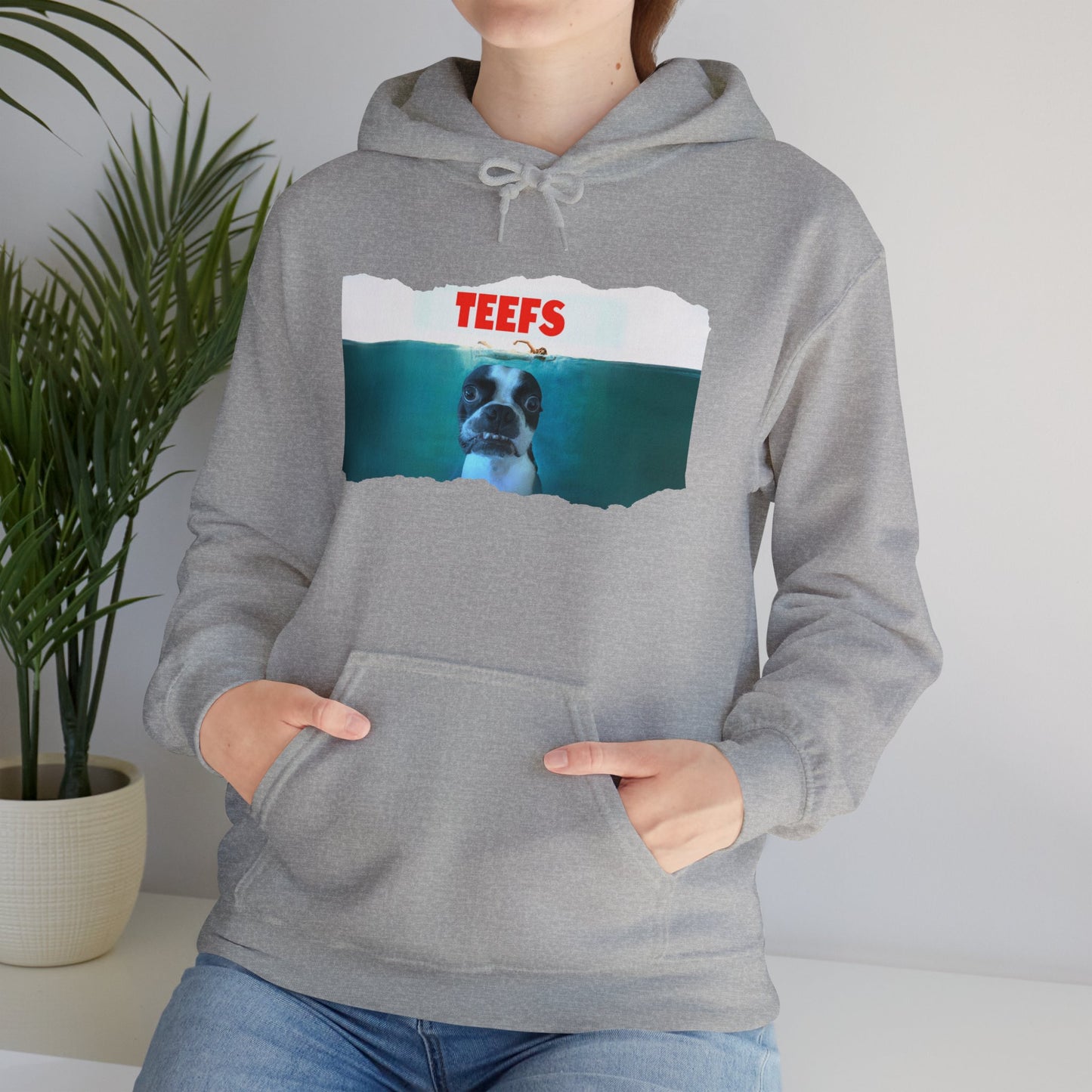 Teefs Unisex Pullover Hoodie: Sharky Style Splash