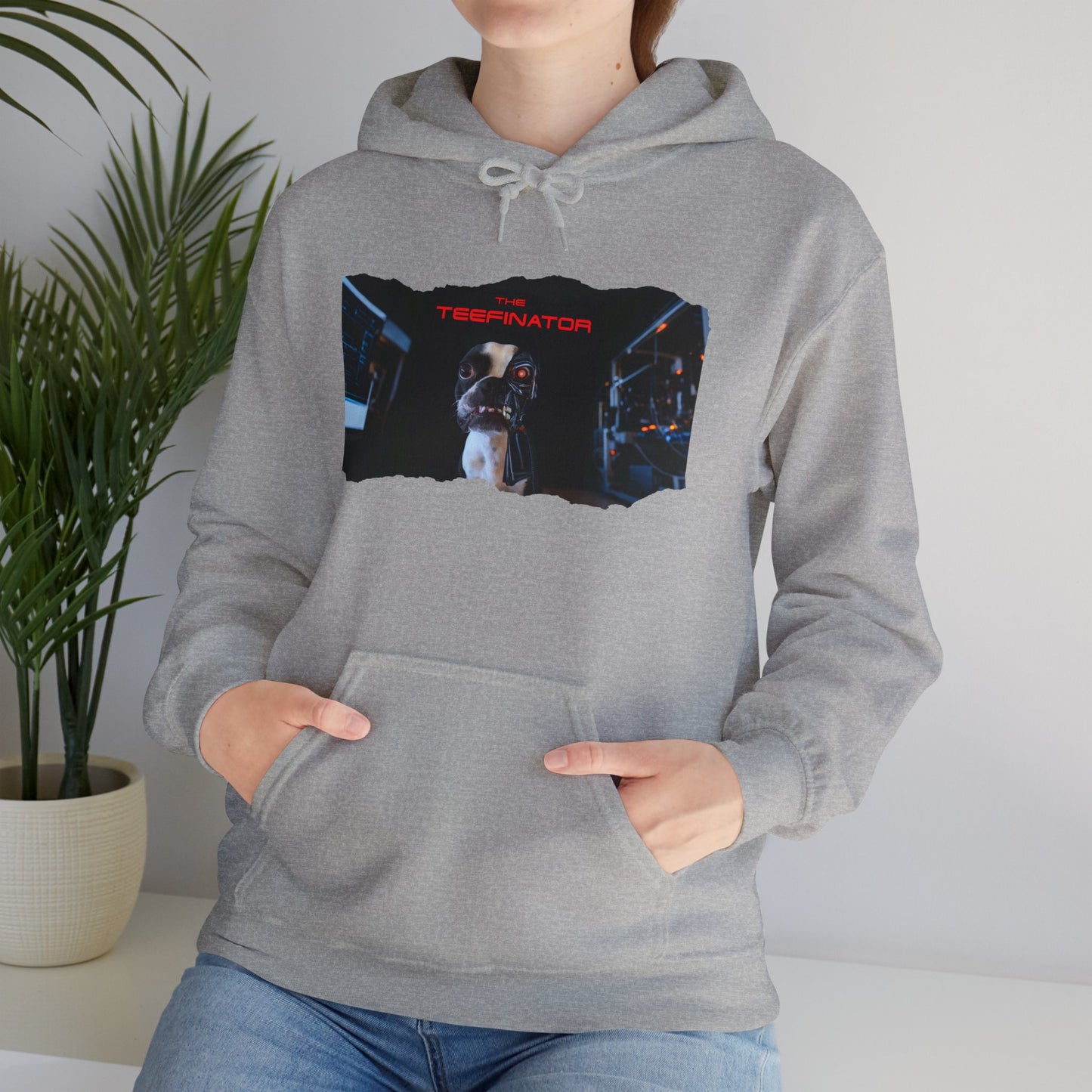 The Teefinator Unisex Pullover Hoodie: Cybernetic Comfort