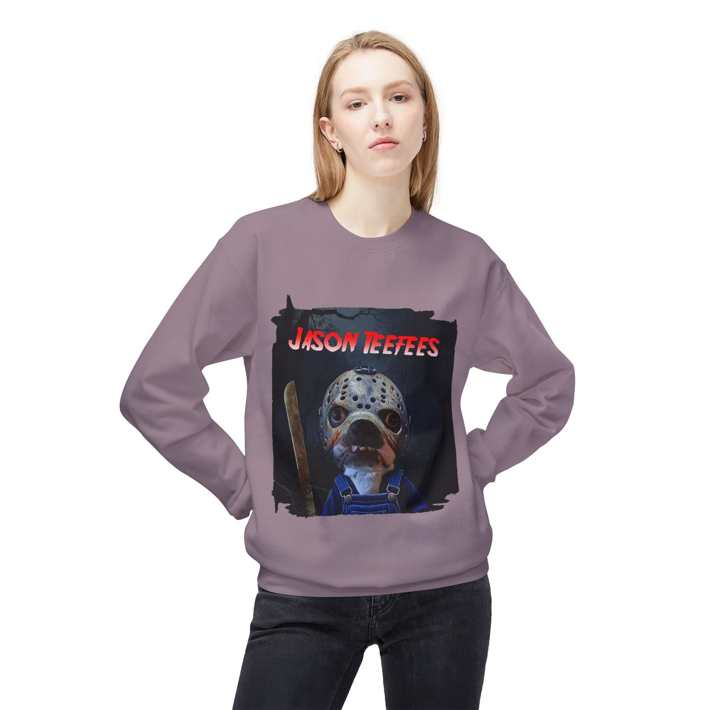 Jason Teefees Crewneck Sweatshirt: Campsite Horror Comfort