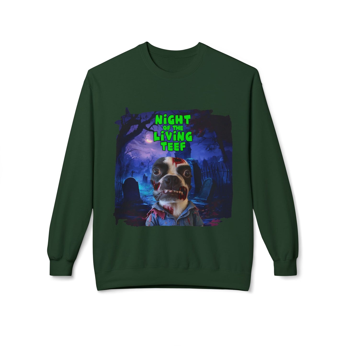 Night of the Living Teef Crewneck Sweatshirt: Zombie Comfort